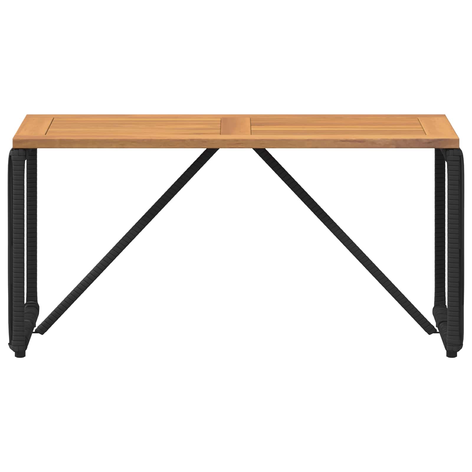 vidaXL Buiten Tafel Zwart en Bruin 80 x 40 x 40 cm poly rattan