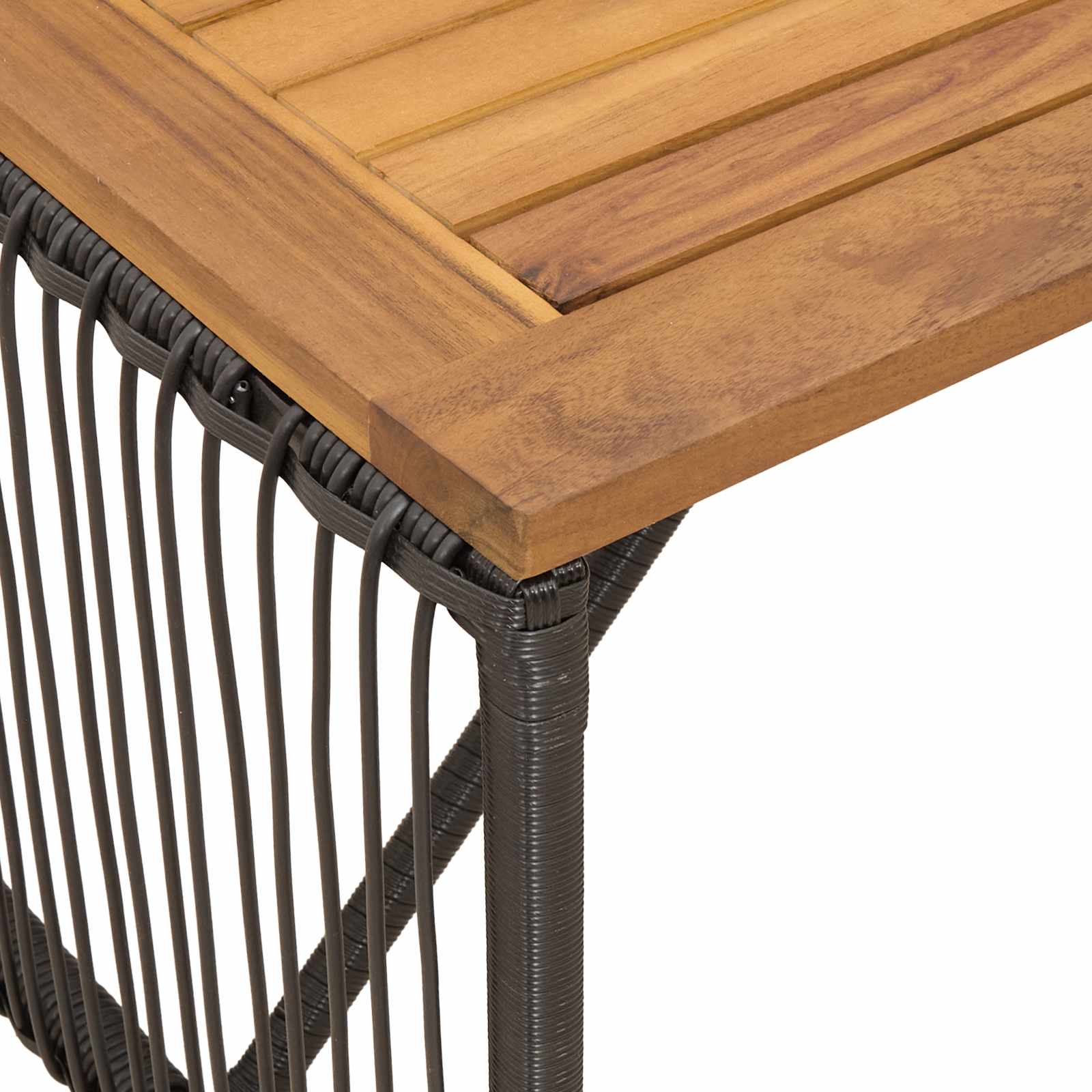 vidaXL Buiten Tafel Zwart en Bruin 80 x 40 x 40 cm poly rattan