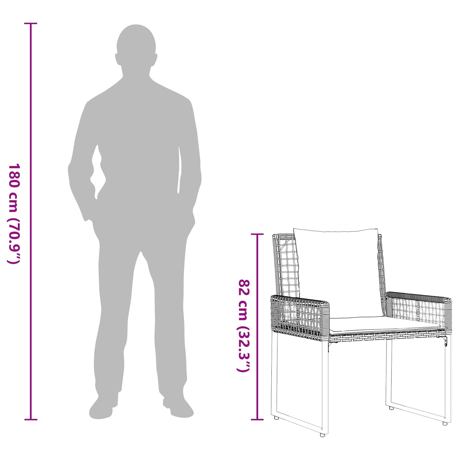 vidaXL Buitenmeubelset met kussen 5 pcs Zwart en Wit