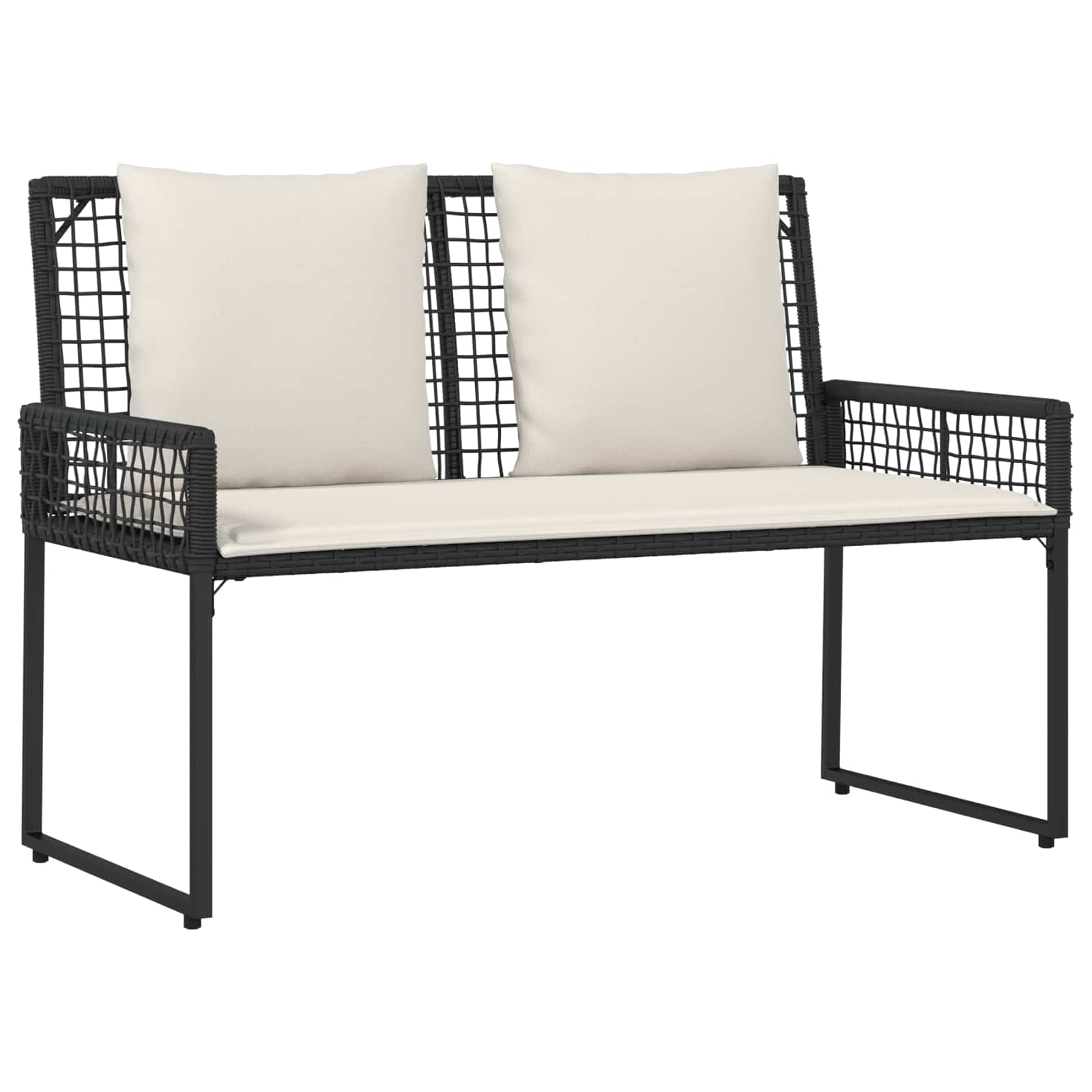 vidaXL Buitenmeubelset met kussen 5 pcs Zwart en Wit