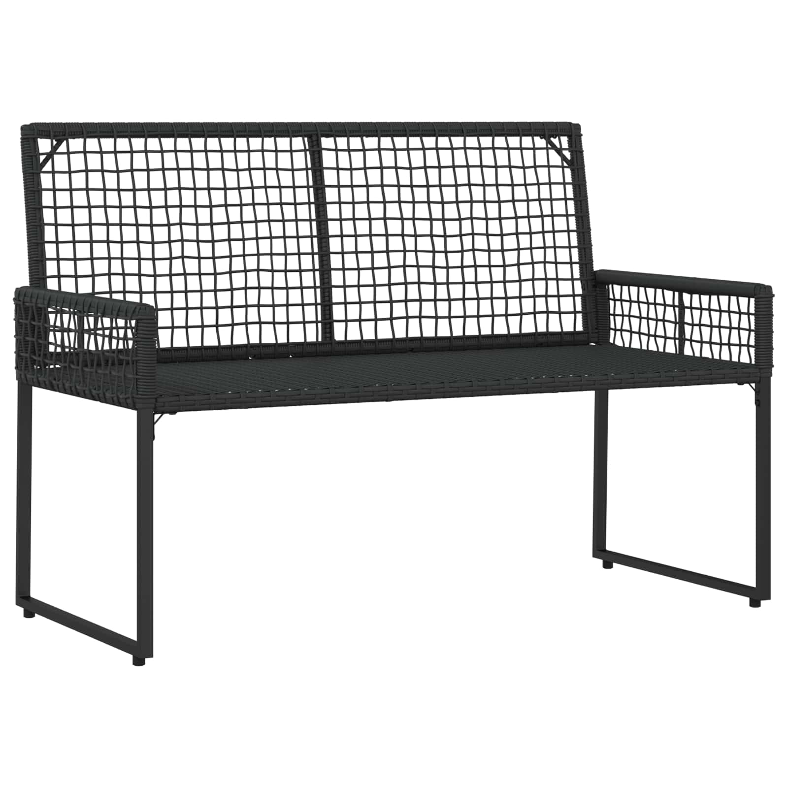 vidaXL Buitenmeubelset met kussen 5 pcs Zwart en Wit