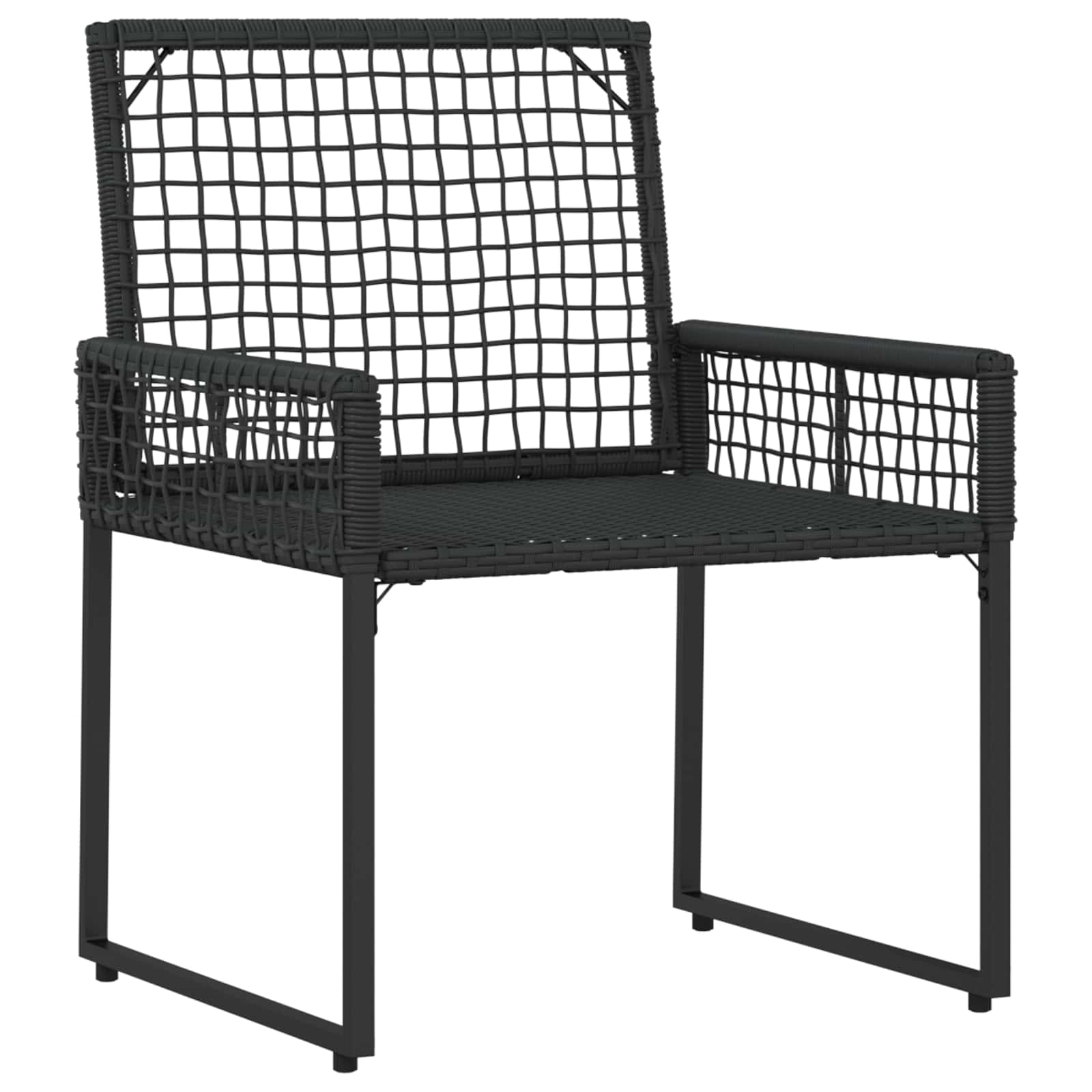vidaXL Buitenmeubelset met kussen 5 pcs Zwart en Wit