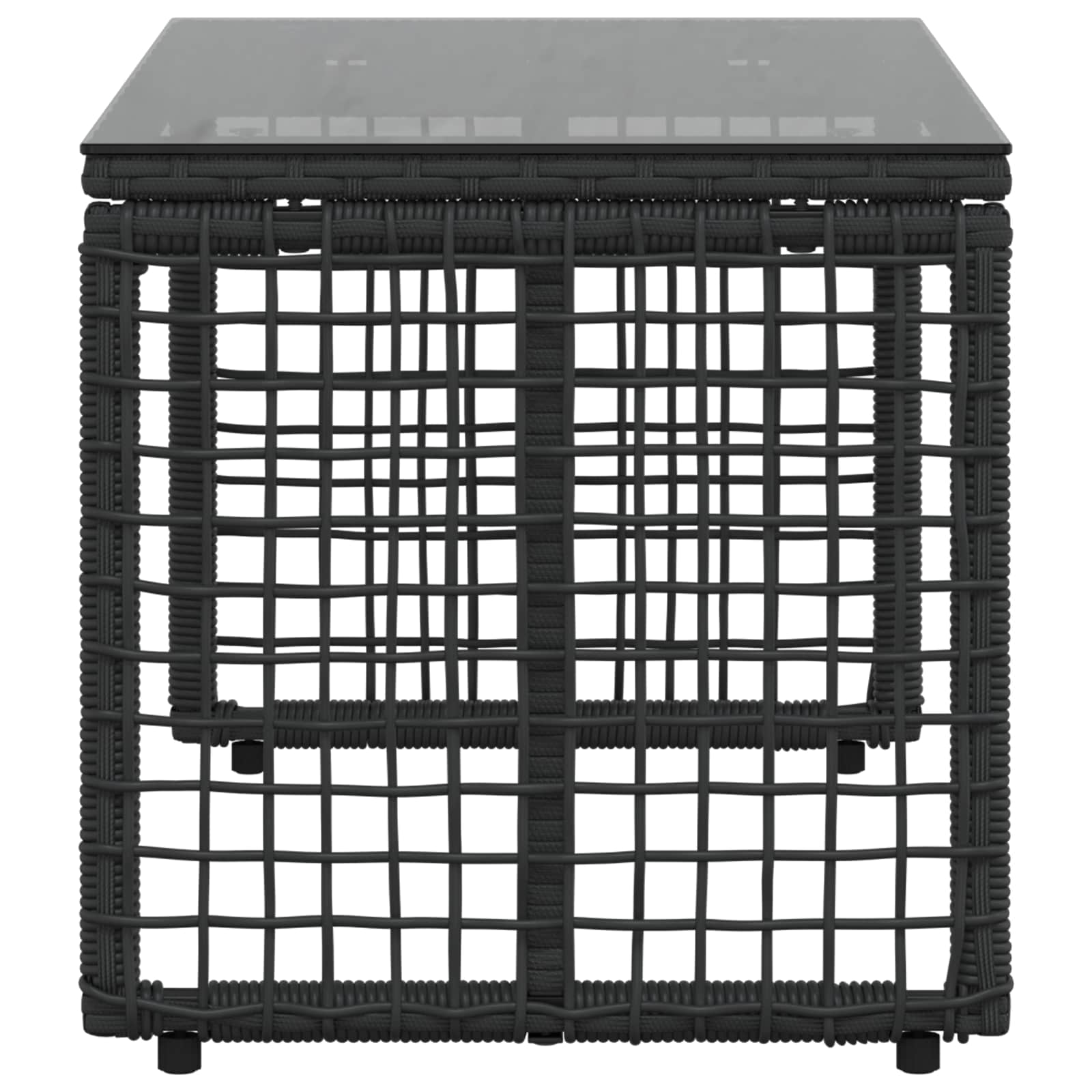 vidaXL Buiten Tafel Zwart 80 x 40 x 40 cm PE Rattan en Glas