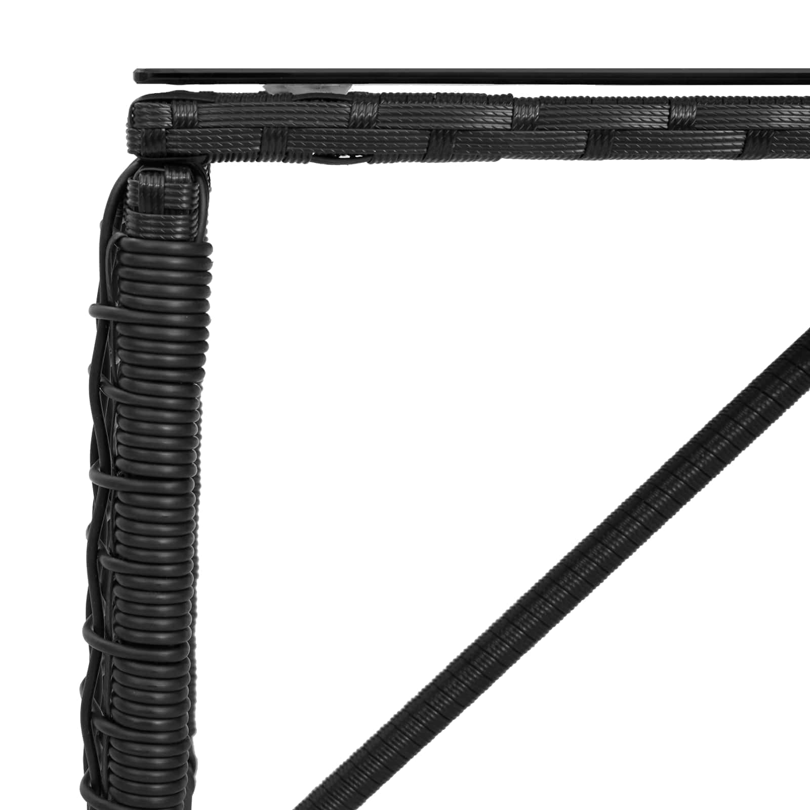 vidaXL Buiten Tafel Zwart 80 x 40 x 40 cm PE Rattan en Glas