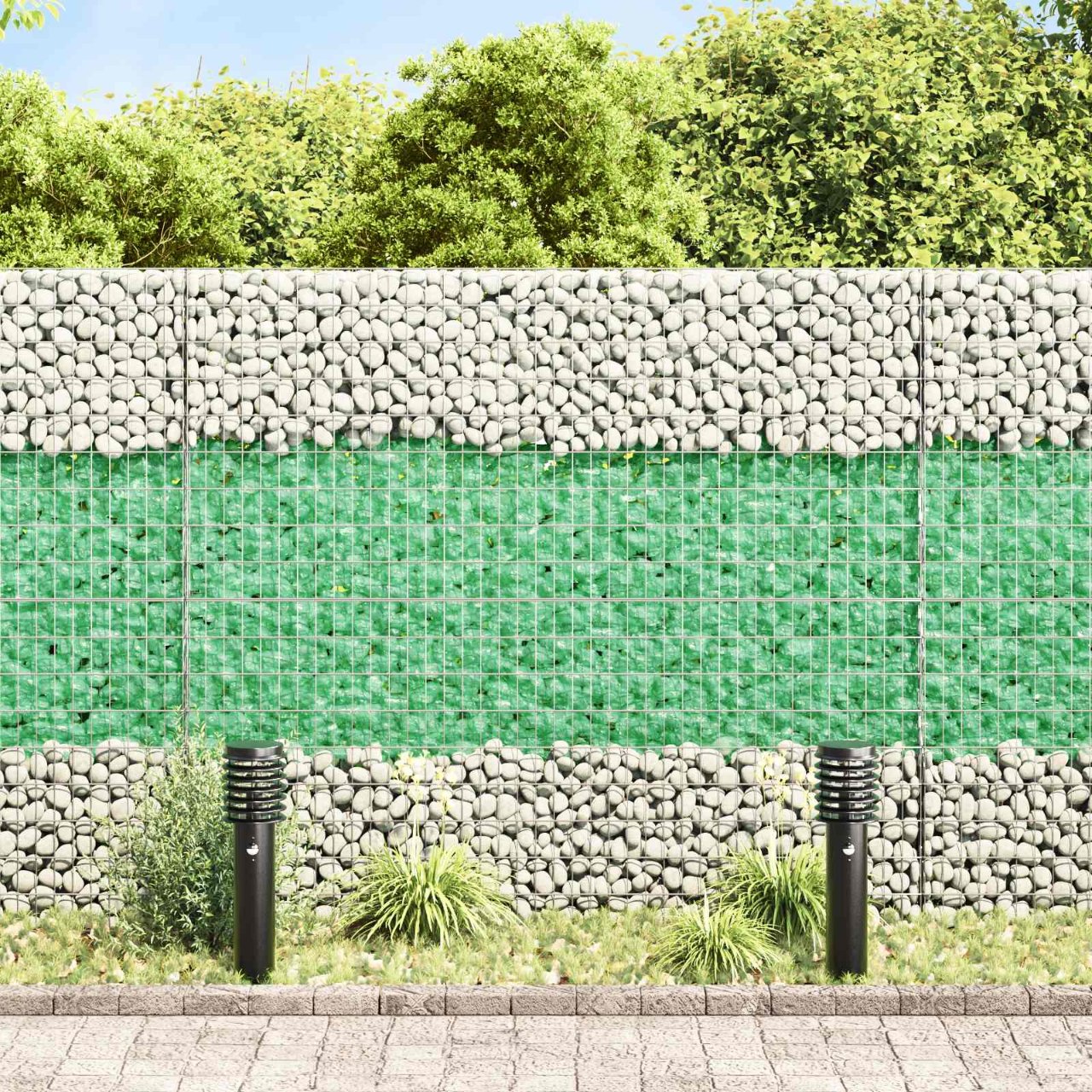 vidaXL Gabion stenen 25 kg groen 60-120 mm glas
