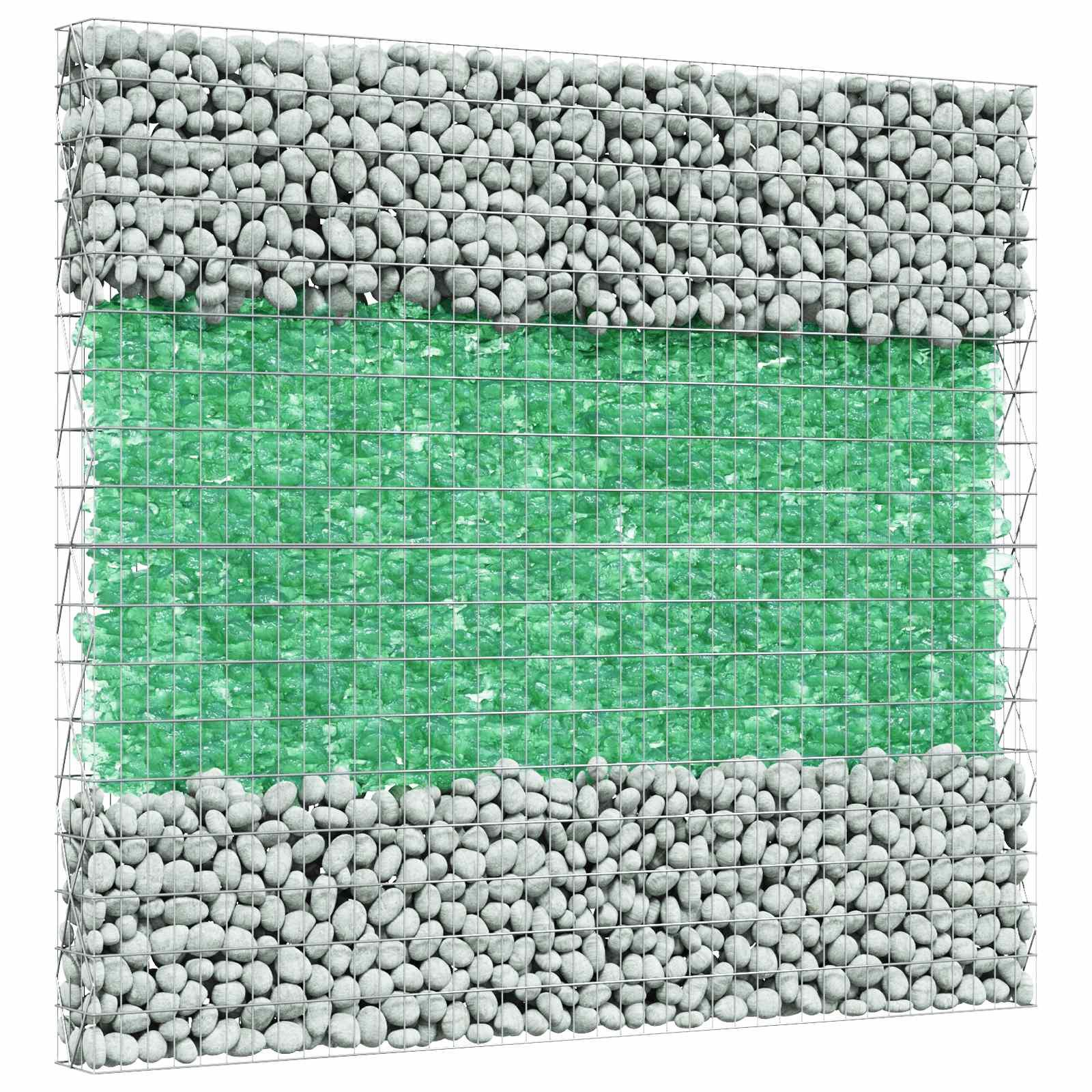 vidaXL Gabion stenen 25 kg groen 60-120 mm glas