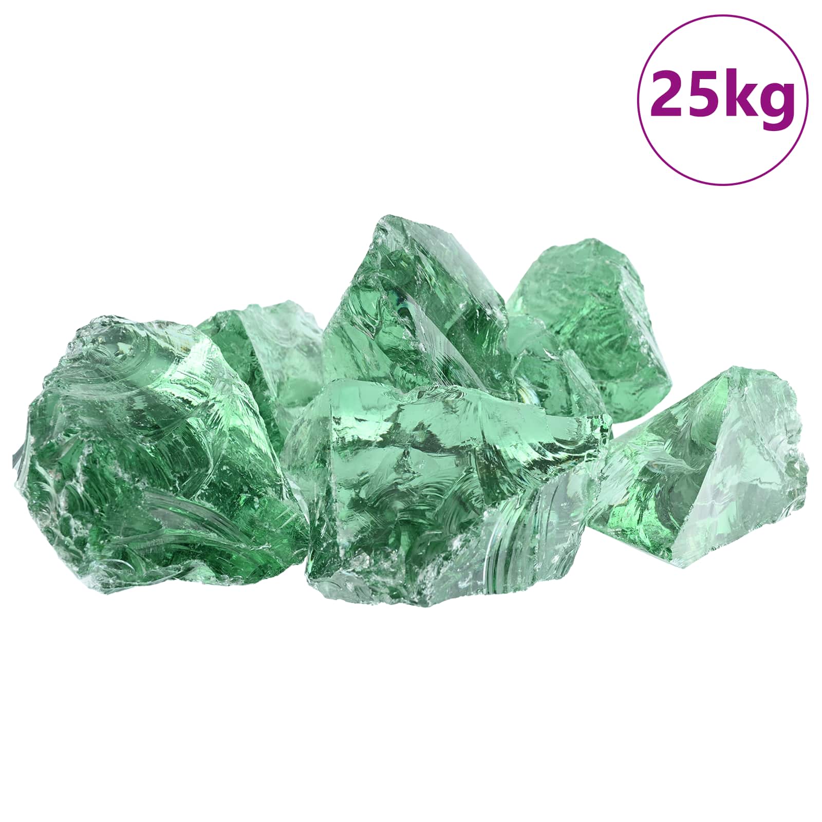 vidaXL Gabion stenen 25 kg groen 60-120 mm glas