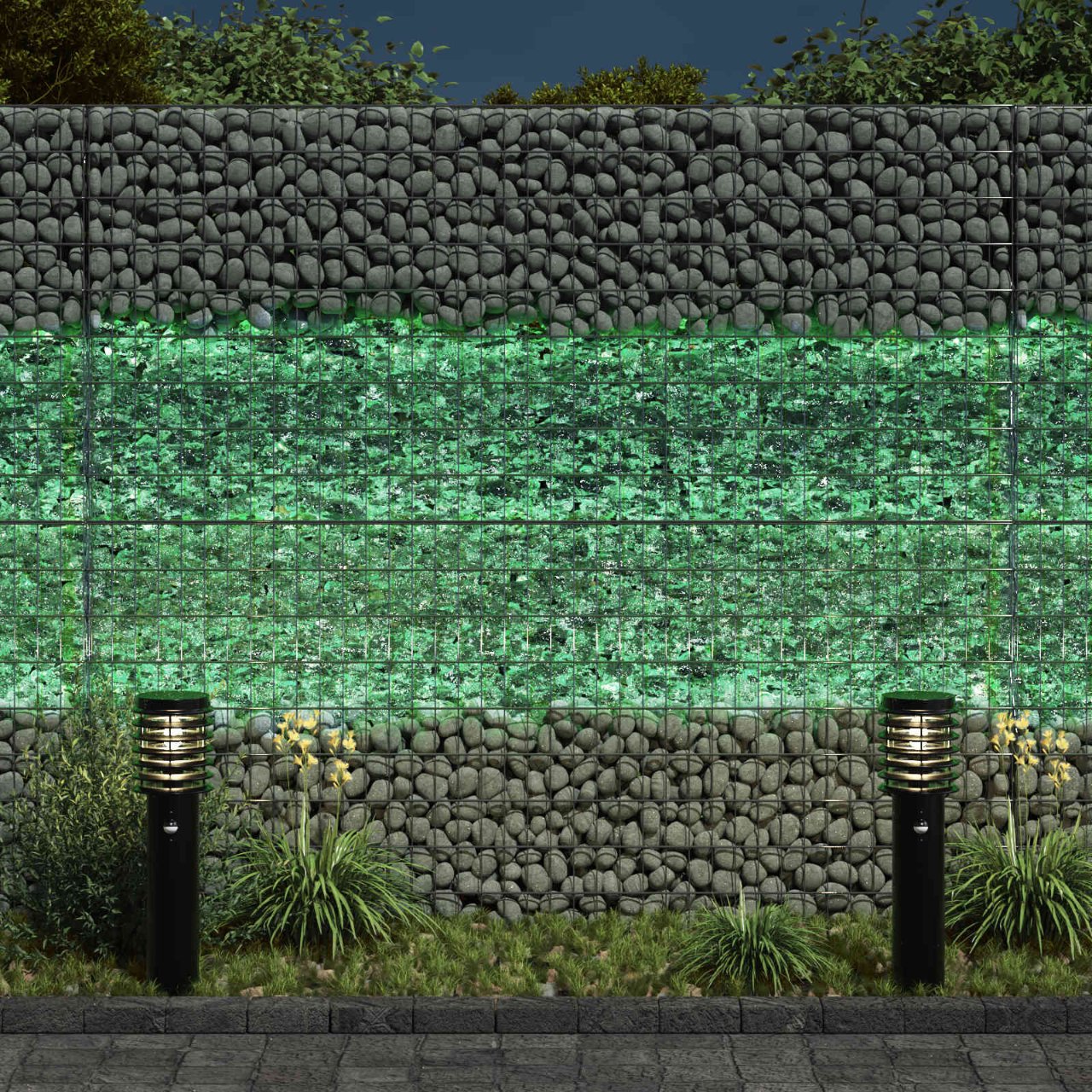 vidaXL Gabion stenen 25 kg groen 60-120 mm glas