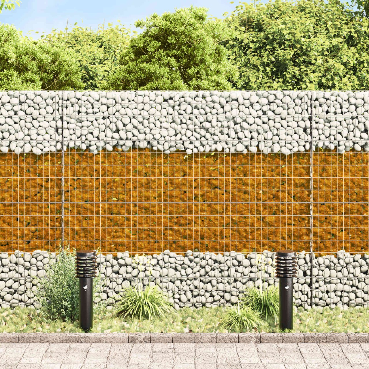 vidaXL Gabion stenen 25 kg groen 60-120 mm glas
