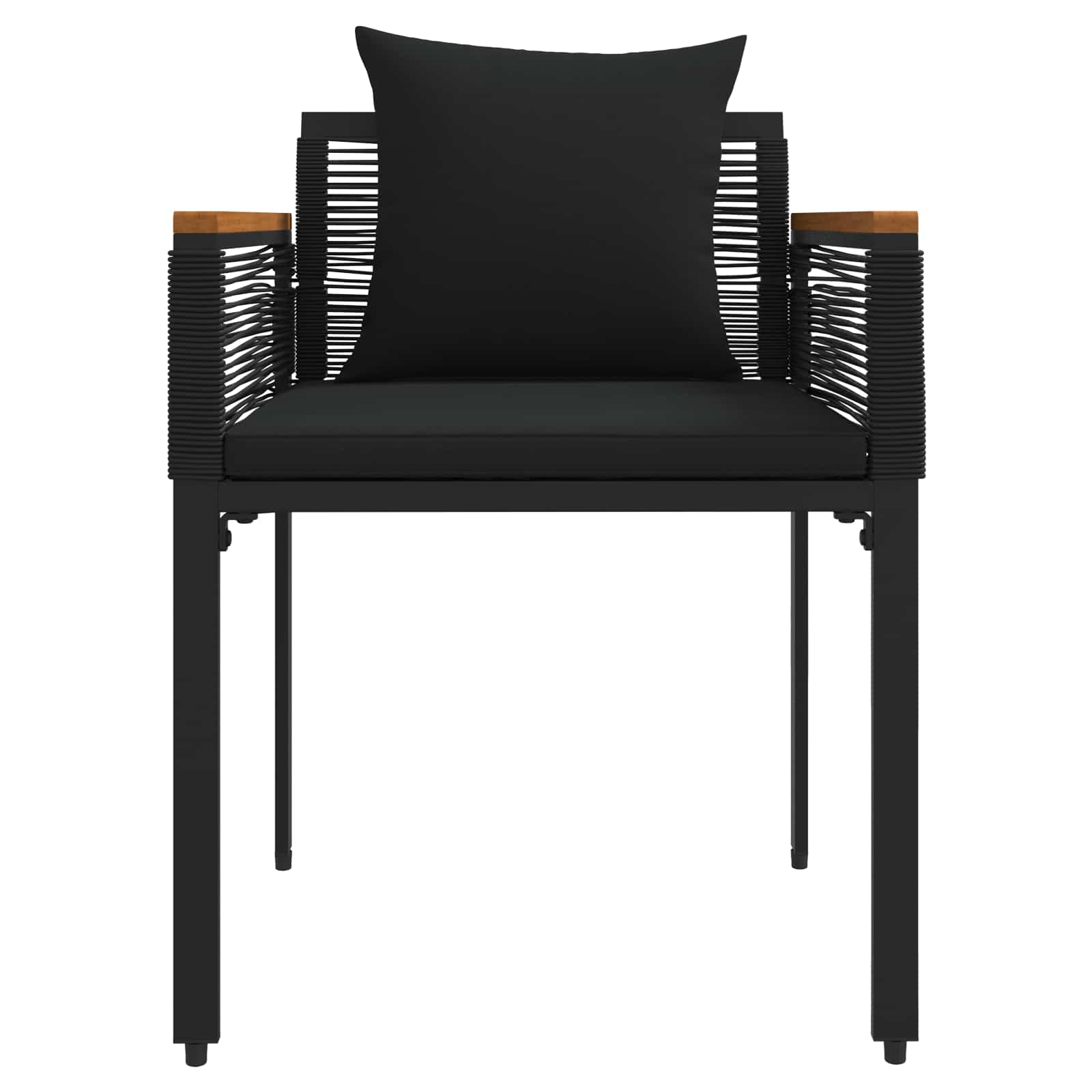 vidaXL Buitenmeubelset met kussen 4 pcs Zwart en Cream Wit PE Rattan