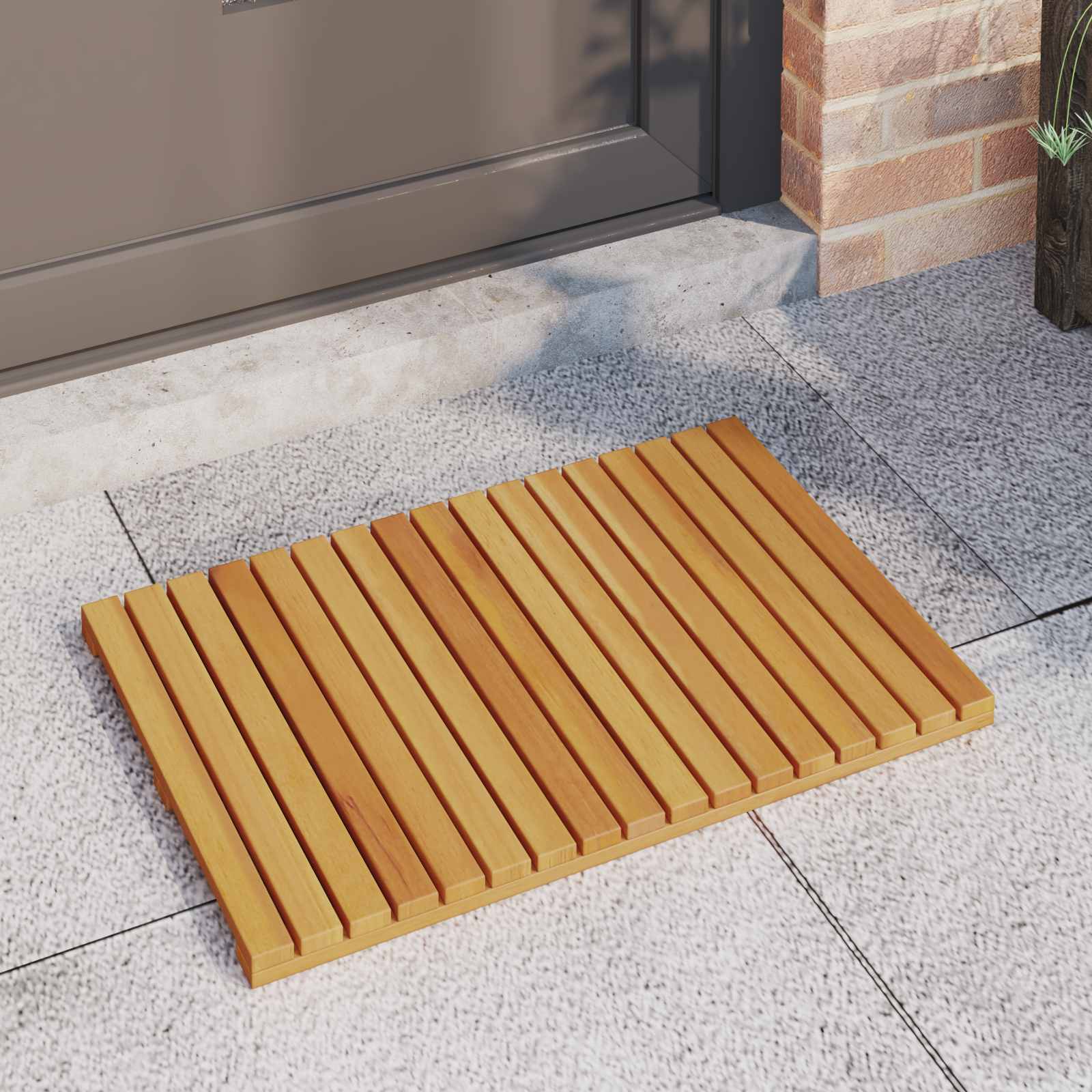 vidaXL Badmat Effen Bruin 60 x 40 cm Hout