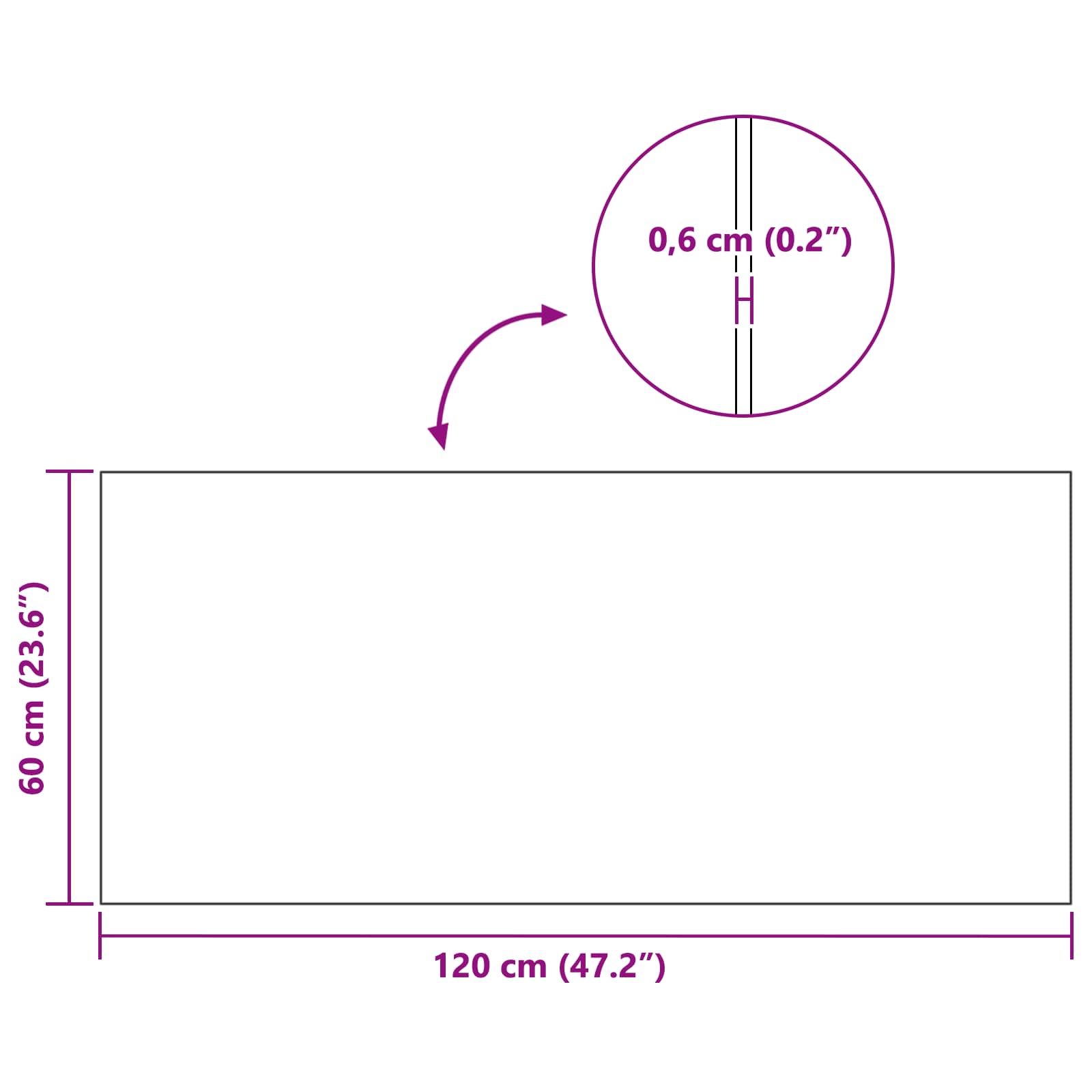 vidaXL Sportbeschermingsmat Zwart 120 x 60 x 0,6 cm PVC