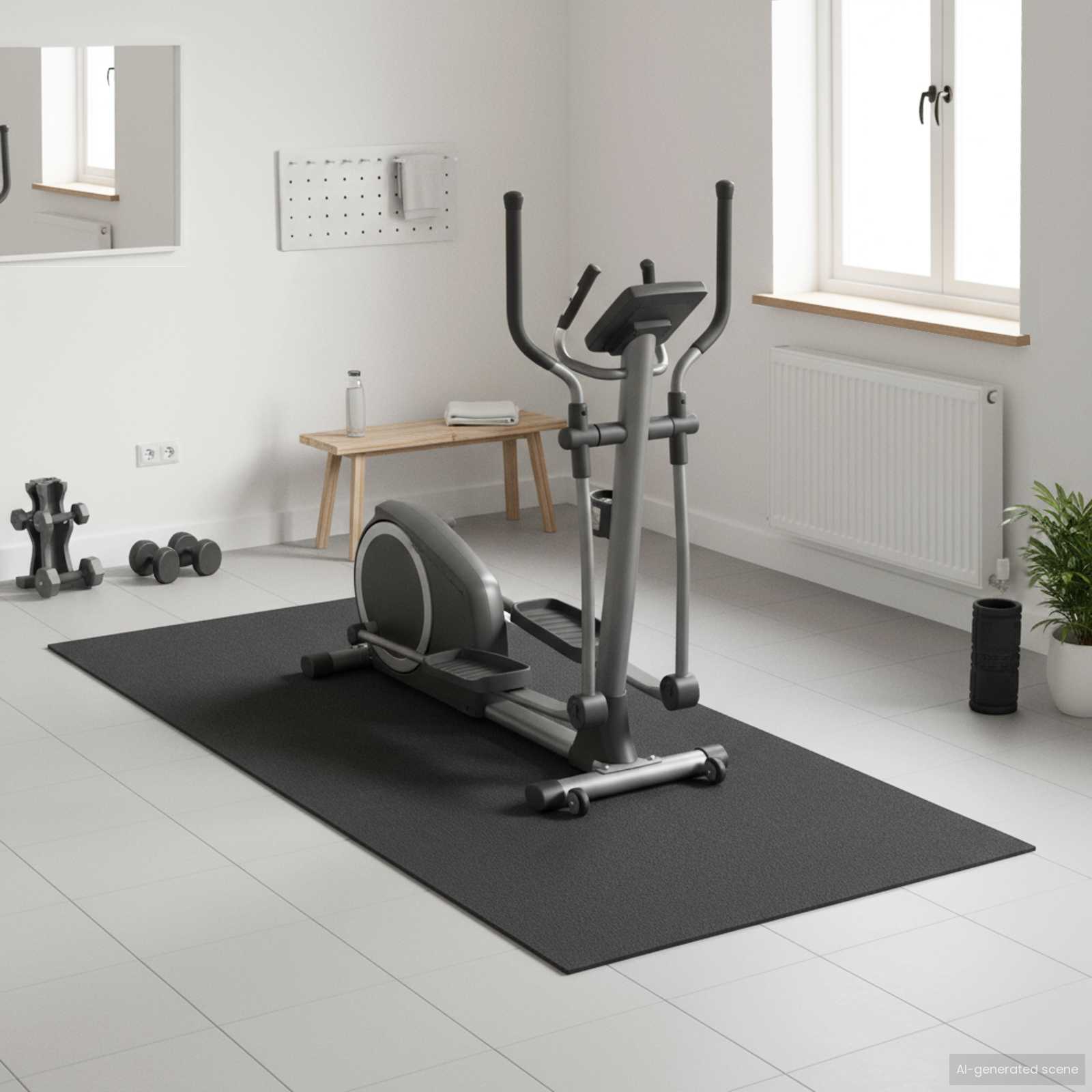 vidaXL Sportbeschermingsmat Zwart 120 x 60 x 0,6 cm PVC