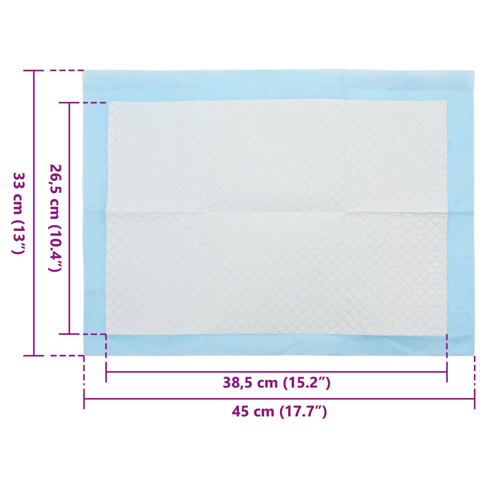 vidaXL Trainingspad voor Huisdieren Effen 50 pcs 45 x 33 cm
