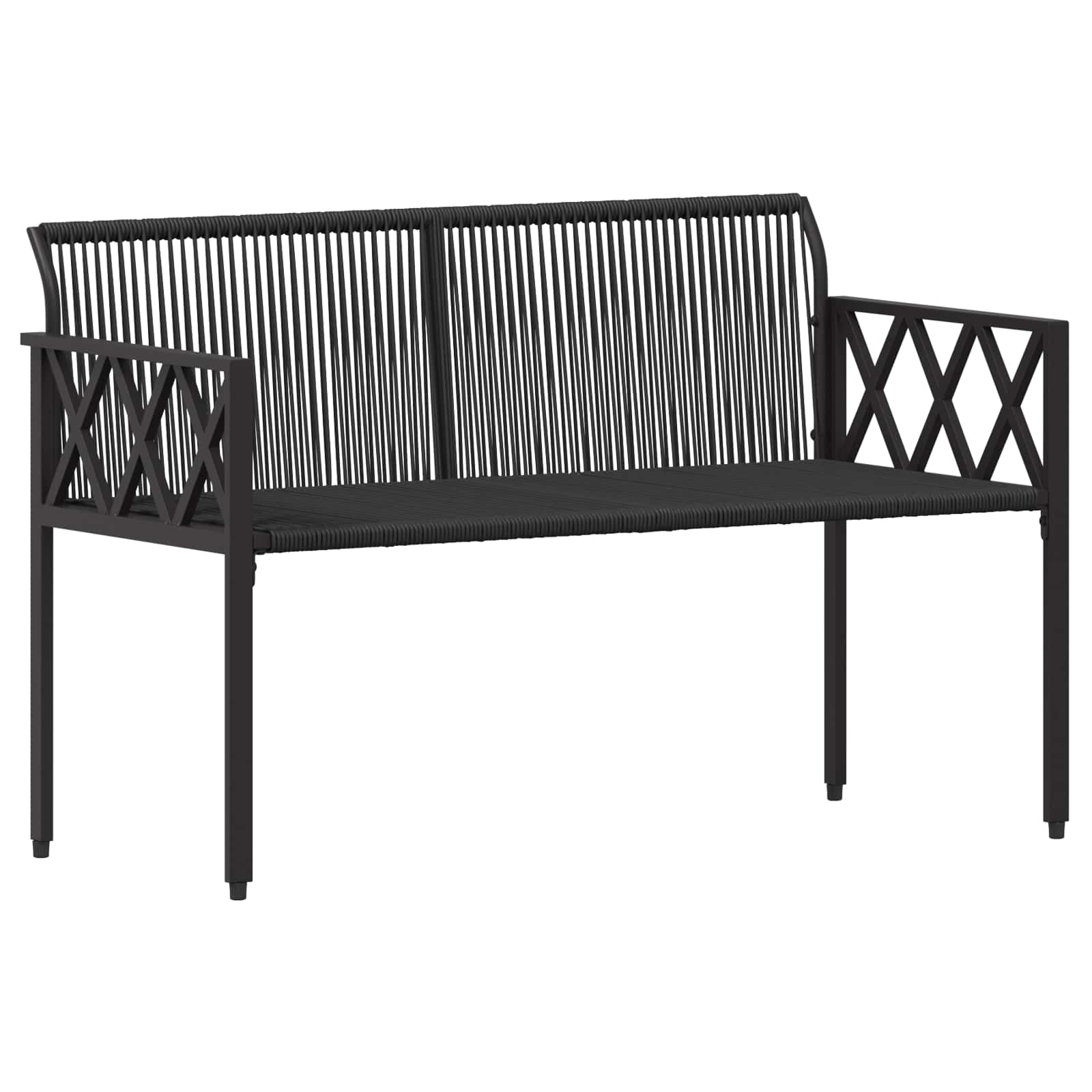 vidaXL tuinmeubelset 4 pcs Zwart en Cream Wit poly rattan