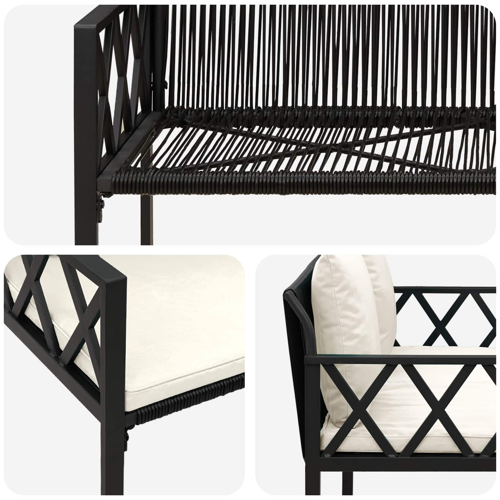 vidaXL Buitenbanken 2 -Seater 116 x 56 x 75 cm poly rattan