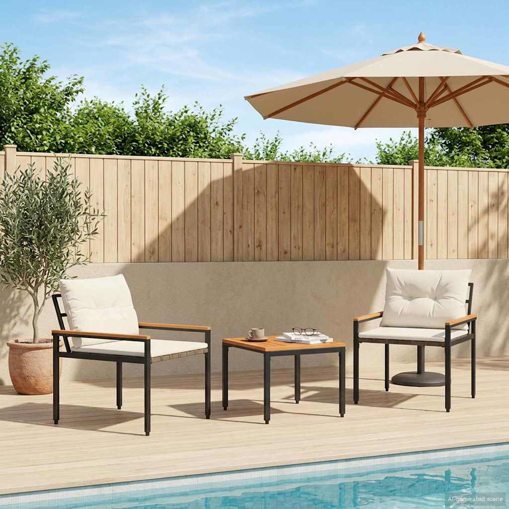 vidaXL tuinmeubelset 4 pcs Crèmewit poly rattan