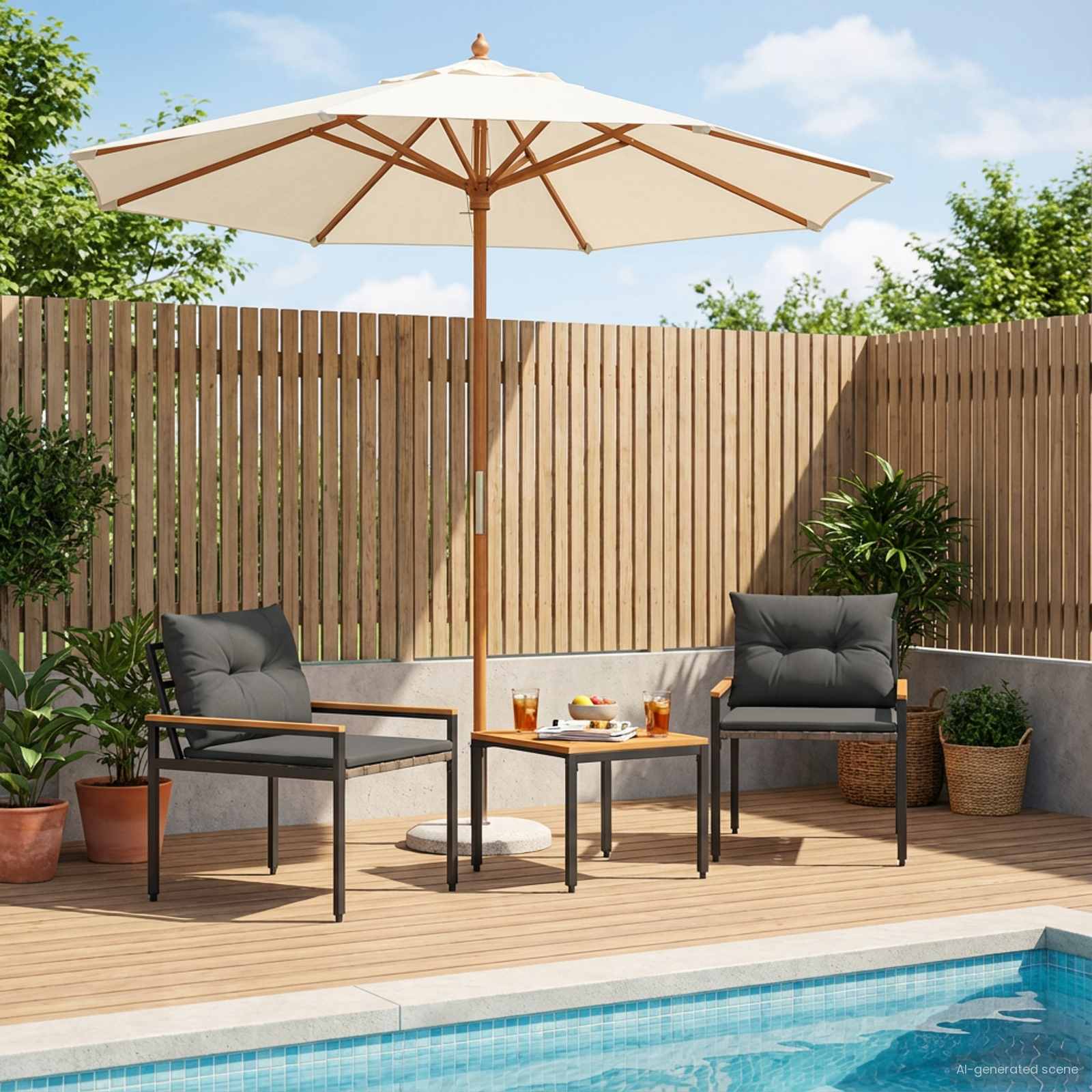 vidaXL tuinmeubelset 4 pcs Crèmewit poly rattan
