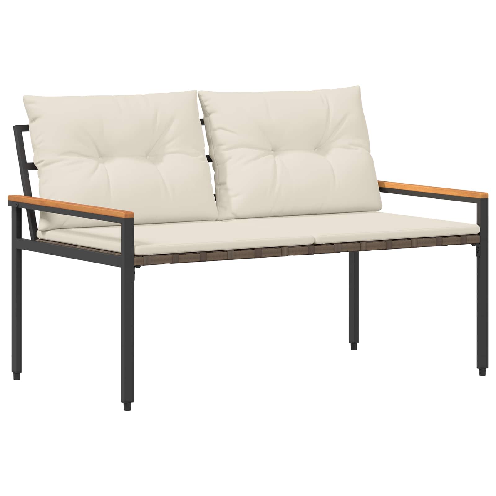 vidaXL Tuinbank 2 -Seater 116 x 67,5 x 72 cm poly rattan Crèmewit
