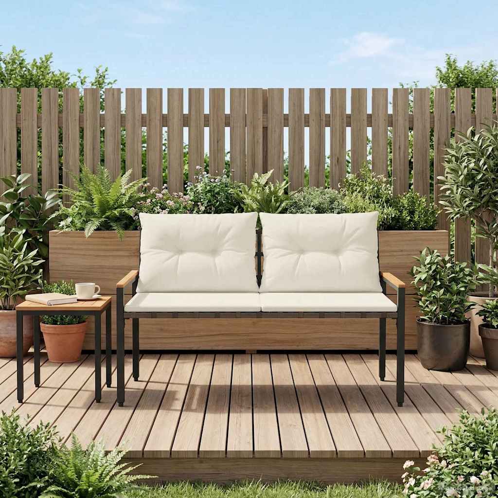 vidaXL Tuinbank 2 -Seater 116 x 67,5 x 72 cm poly rattan Crèmewit