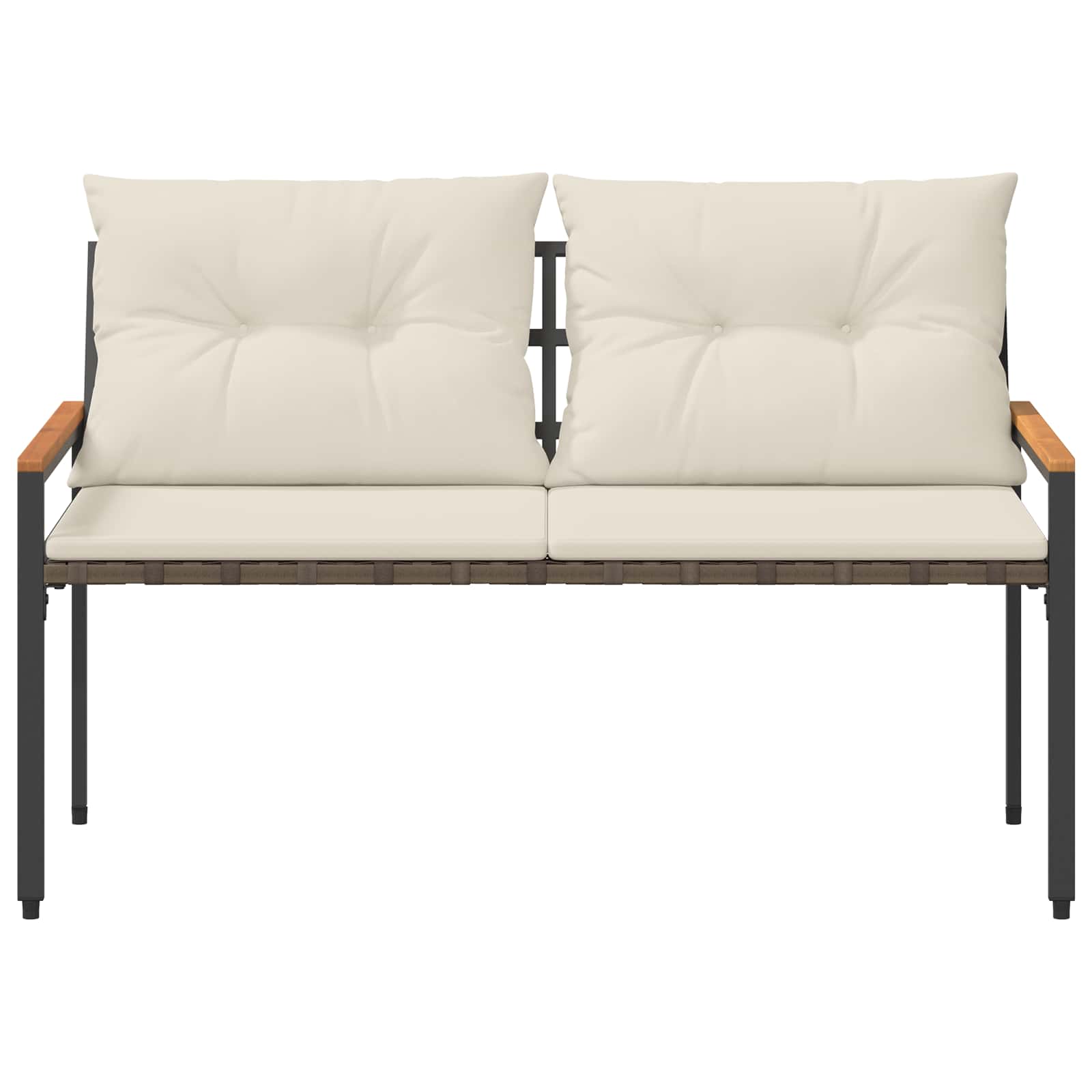vidaXL Tuinbank 2 -Seater 116 x 67,5 x 72 cm poly rattan Crèmewit