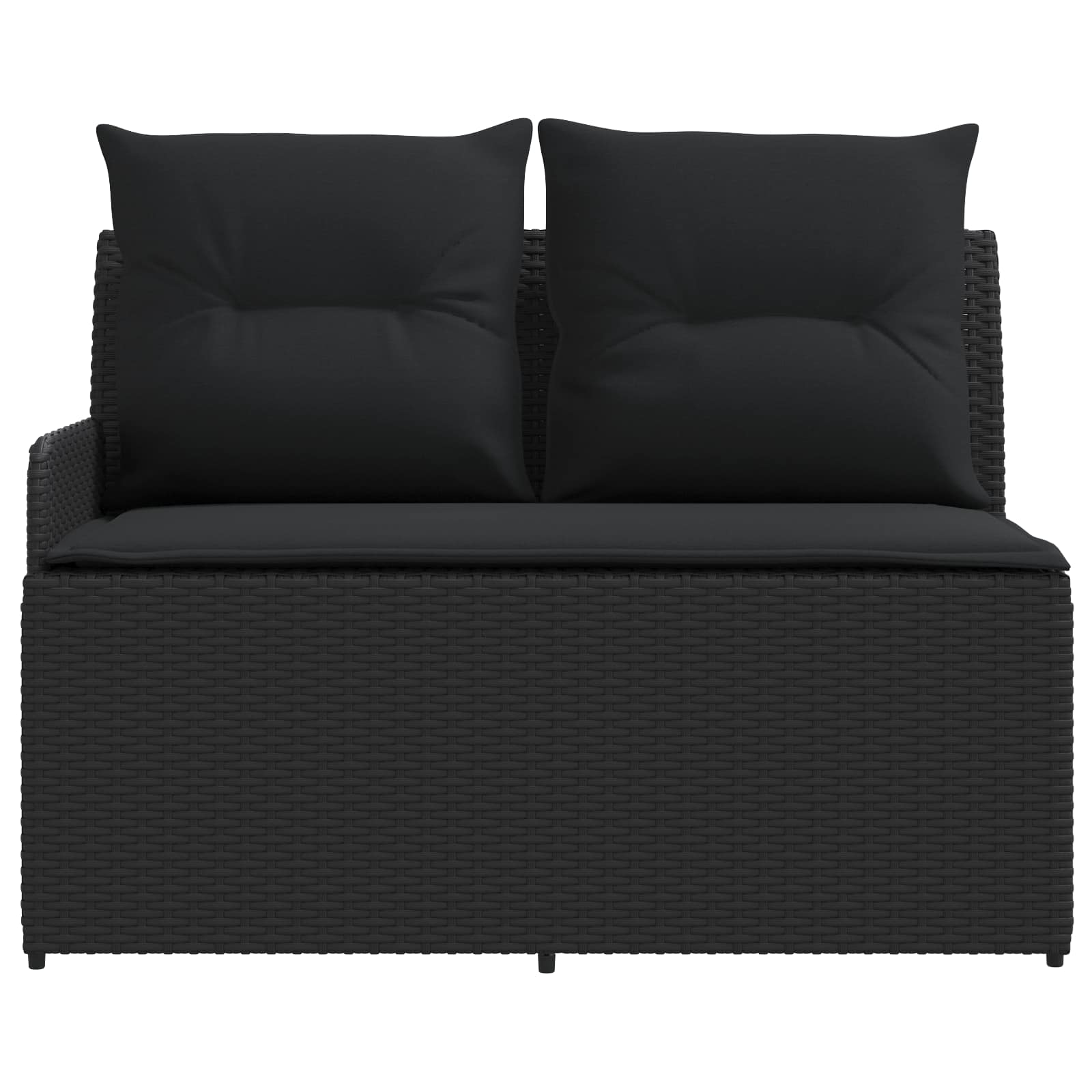vidaXL Tuinstoel met Armleuning en Hoekbank 2 Stuk Zwart PE Rattan