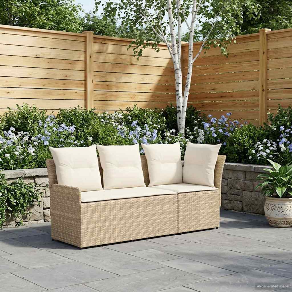 vidaXL Tuinstoel met Armleuning en Hoekbank 2 Stuk Zwart PE Rattan