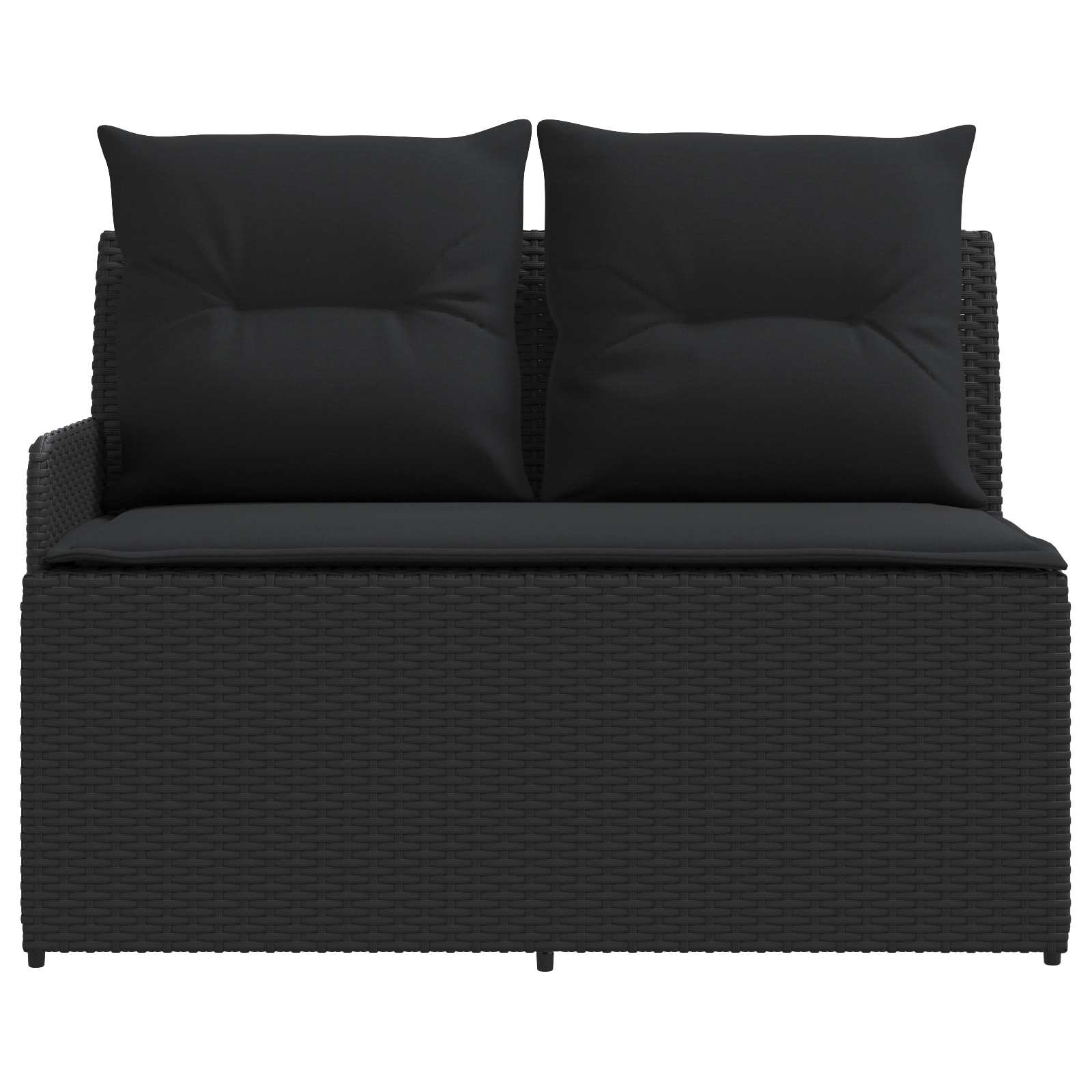 vidaXL Tuin Armsteun Sofa met Opklaptafel 2 Stuk Zwart PE Rattan