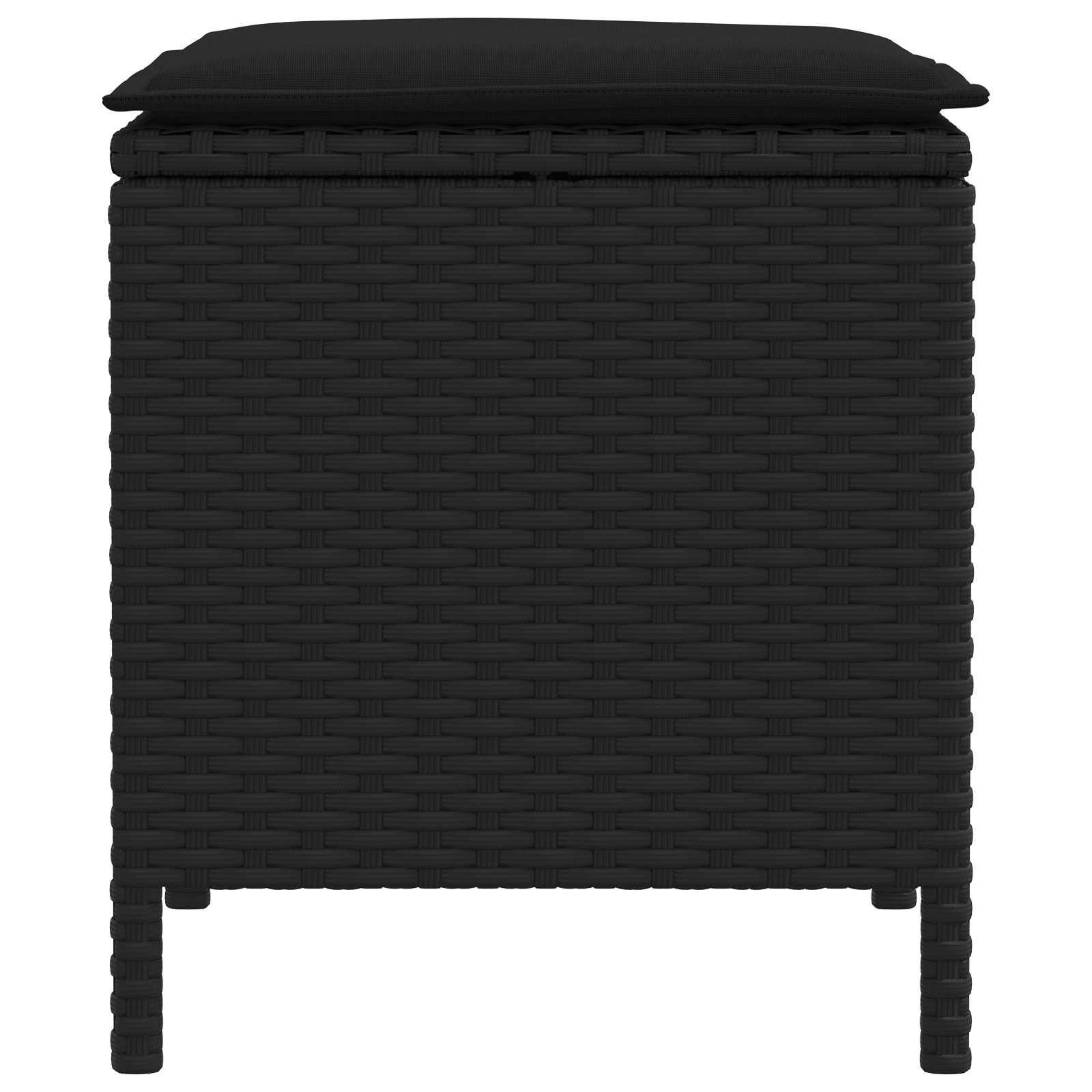 vidaXL Tuinvoetenbank 2 Stuk Zwart 38 x 38 x 45 cm PE Rattan