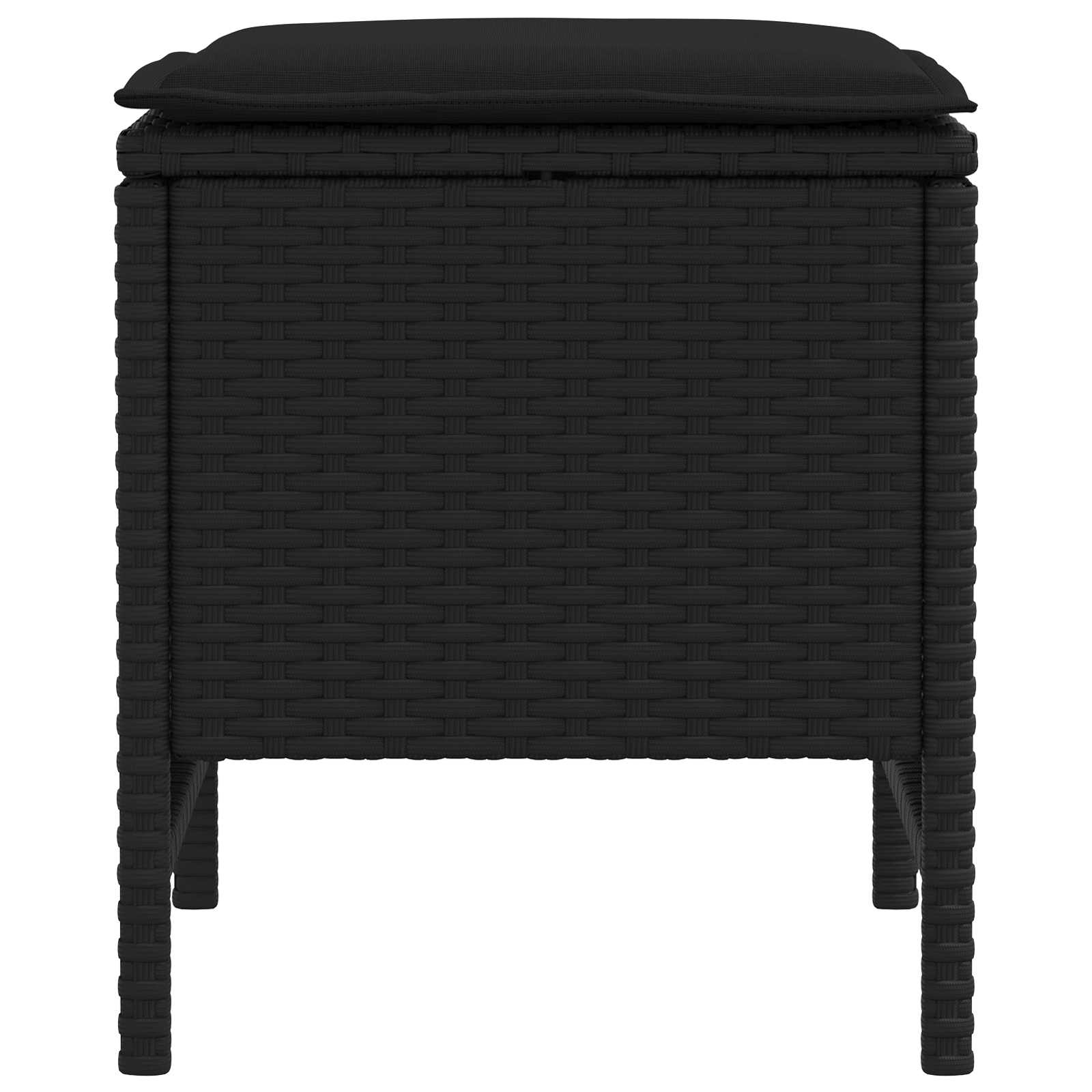 vidaXL Tuinvoetenbank 2 Stuk Zwart 38 x 38 x 45 cm PE Rattan
