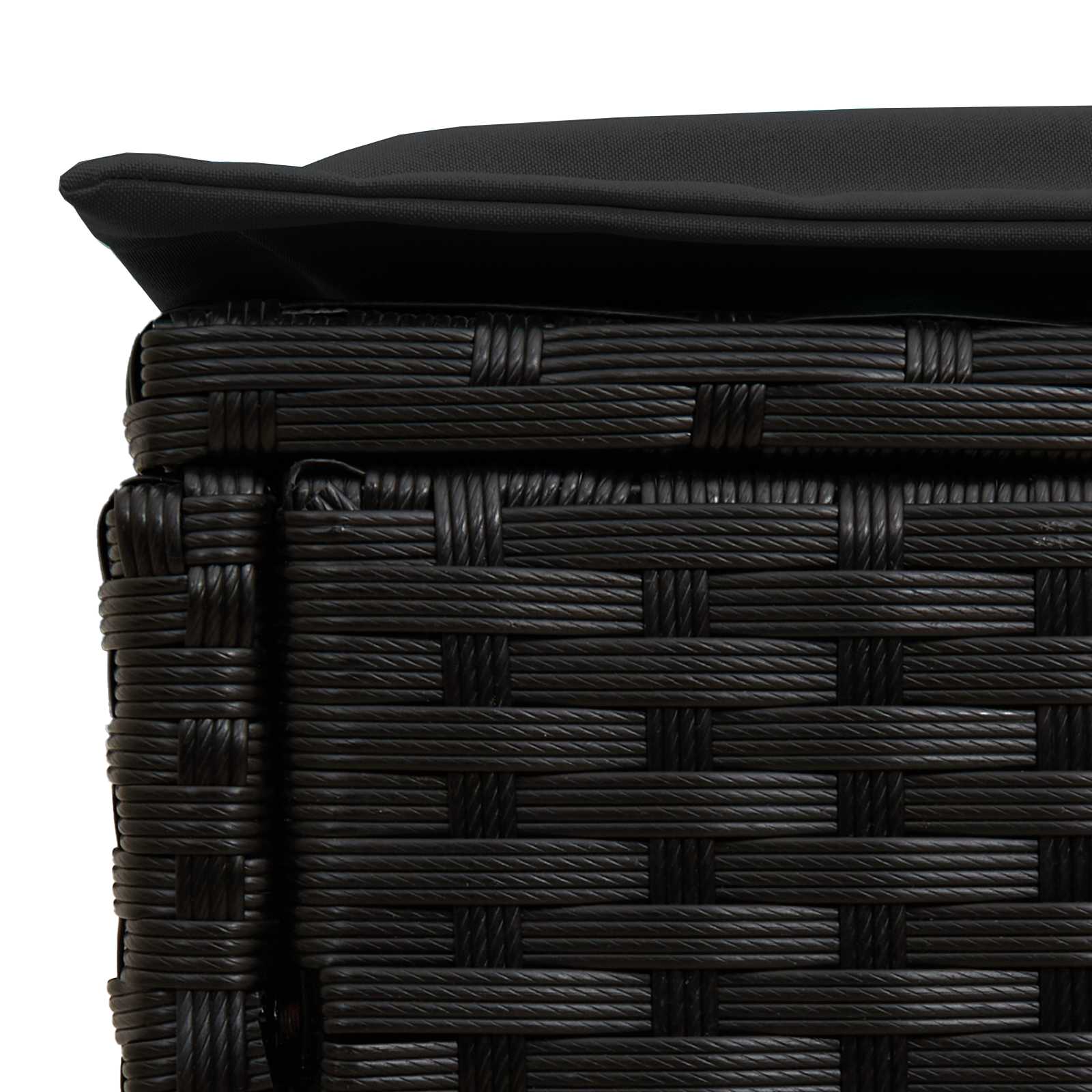 vidaXL Tuinvoetenbank 2 Stuk Zwart 38 x 38 x 45 cm PE Rattan