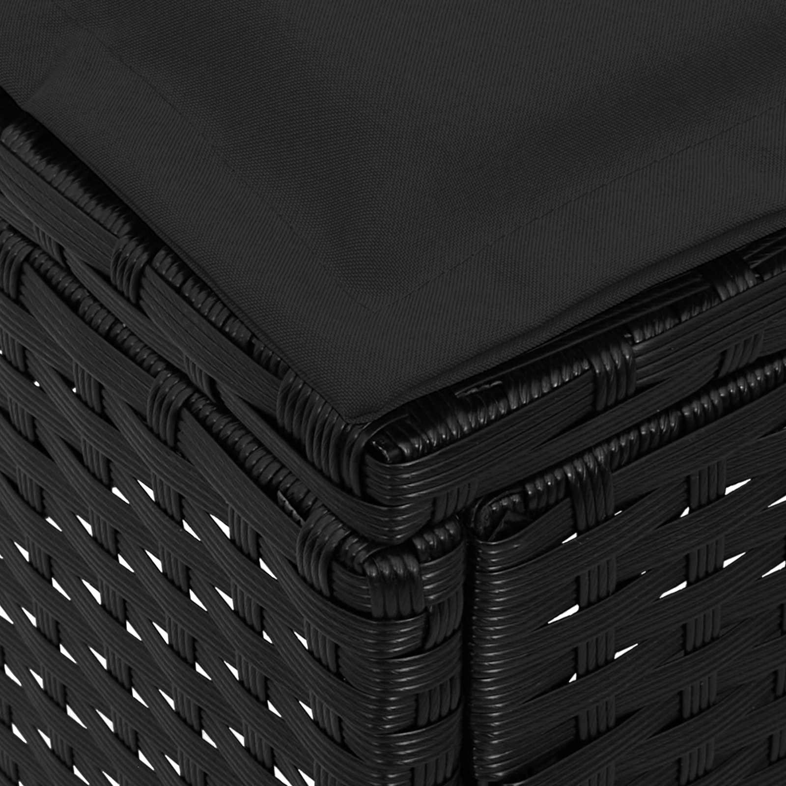 vidaXL Tuinvoetenbank 2 Stuk Zwart 38 x 38 x 45 cm PE Rattan