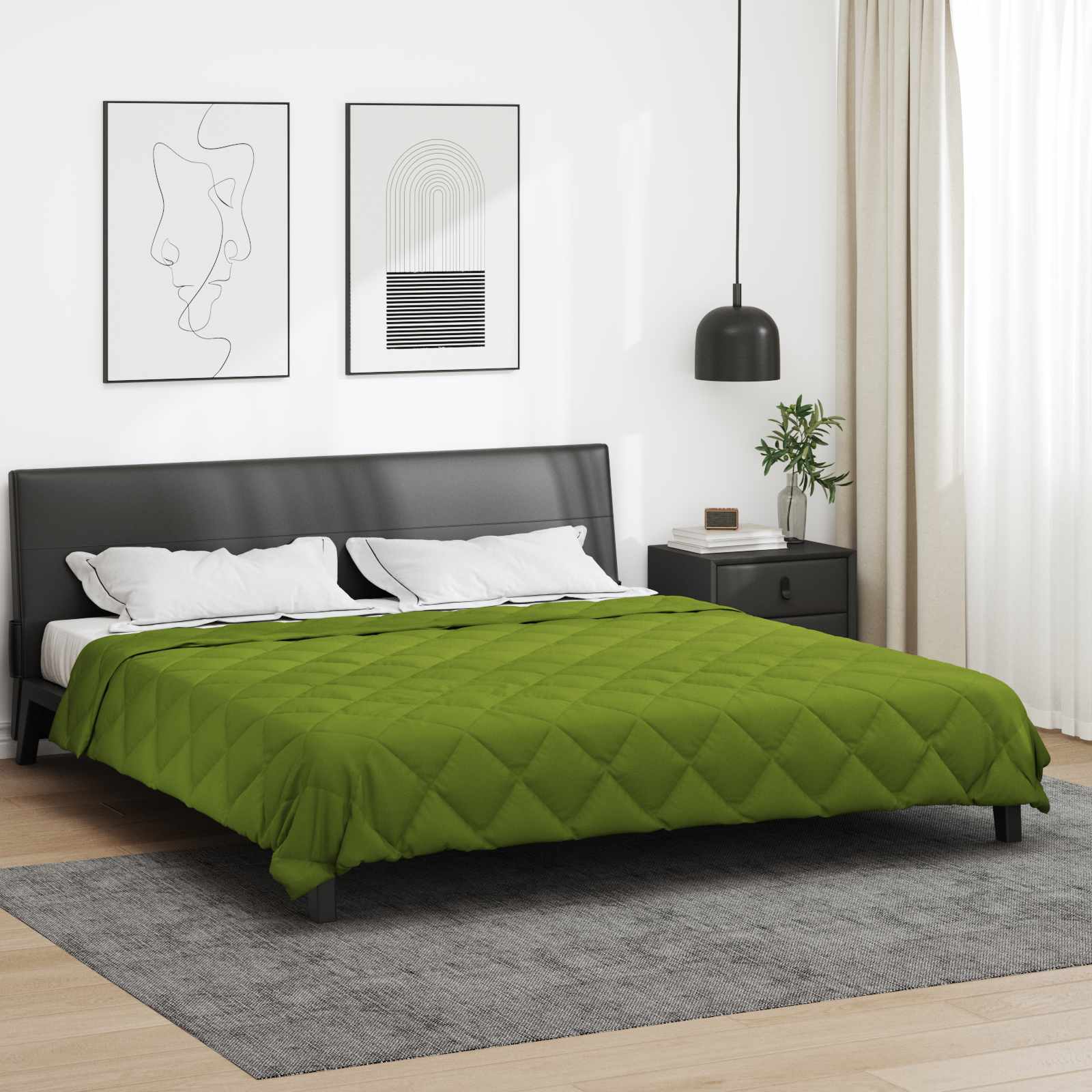 vidaXL Zomerdekbed Groen 200 x 135 cm Microvezel