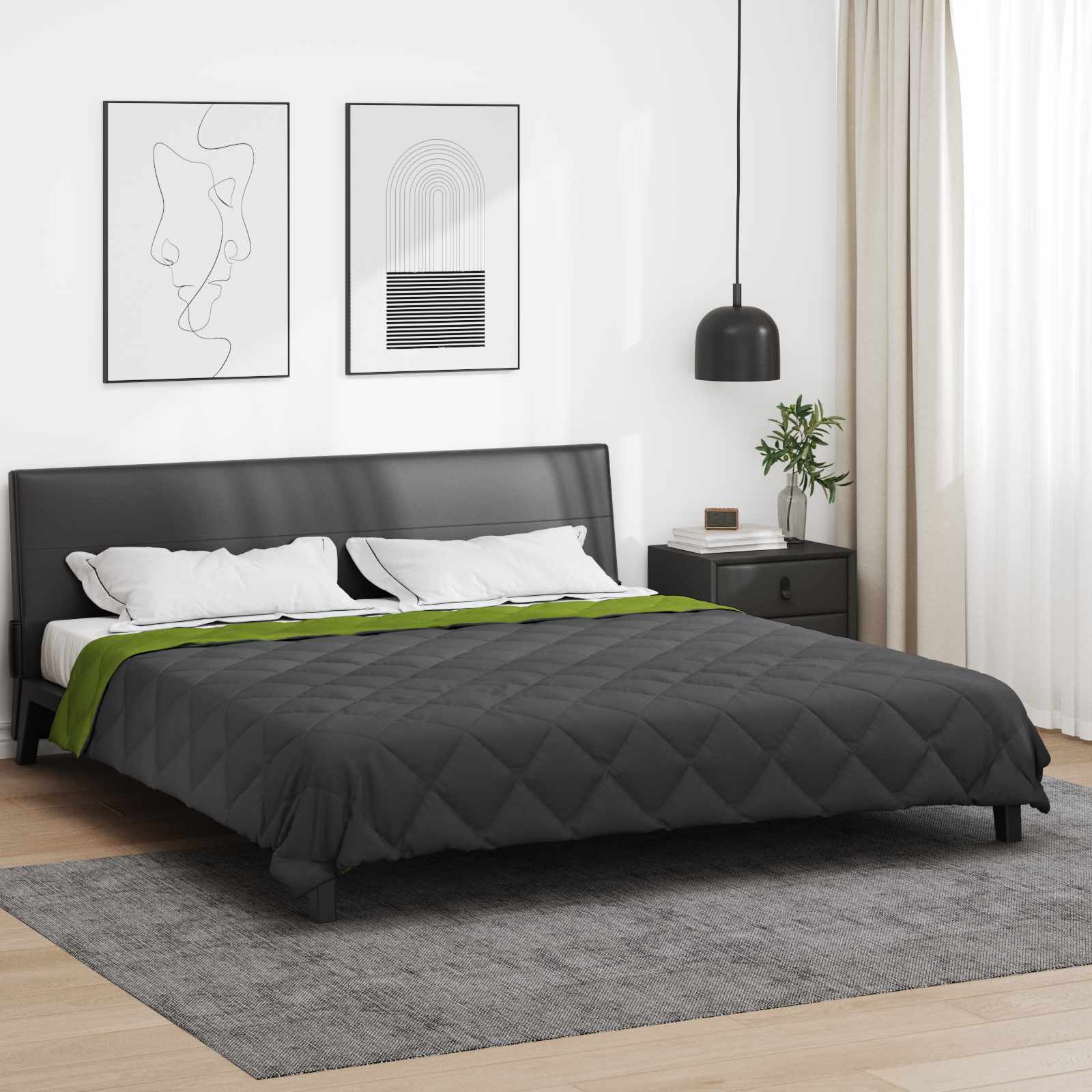 vidaXL Zomerdekbed Groen 200 x 135 cm Microvezel