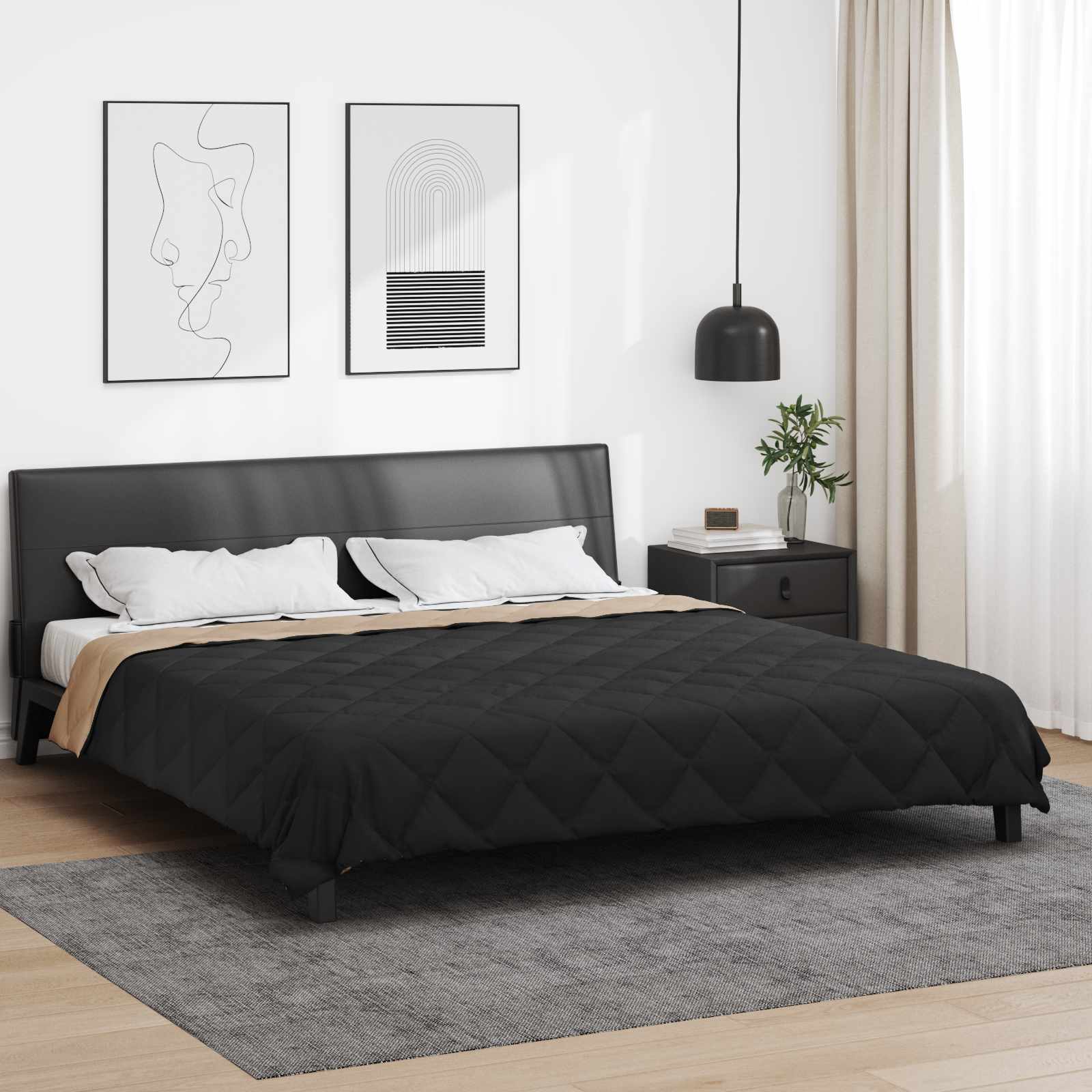 vidaXL Zomerdekbed Groen 200 x 135 cm Microvezel