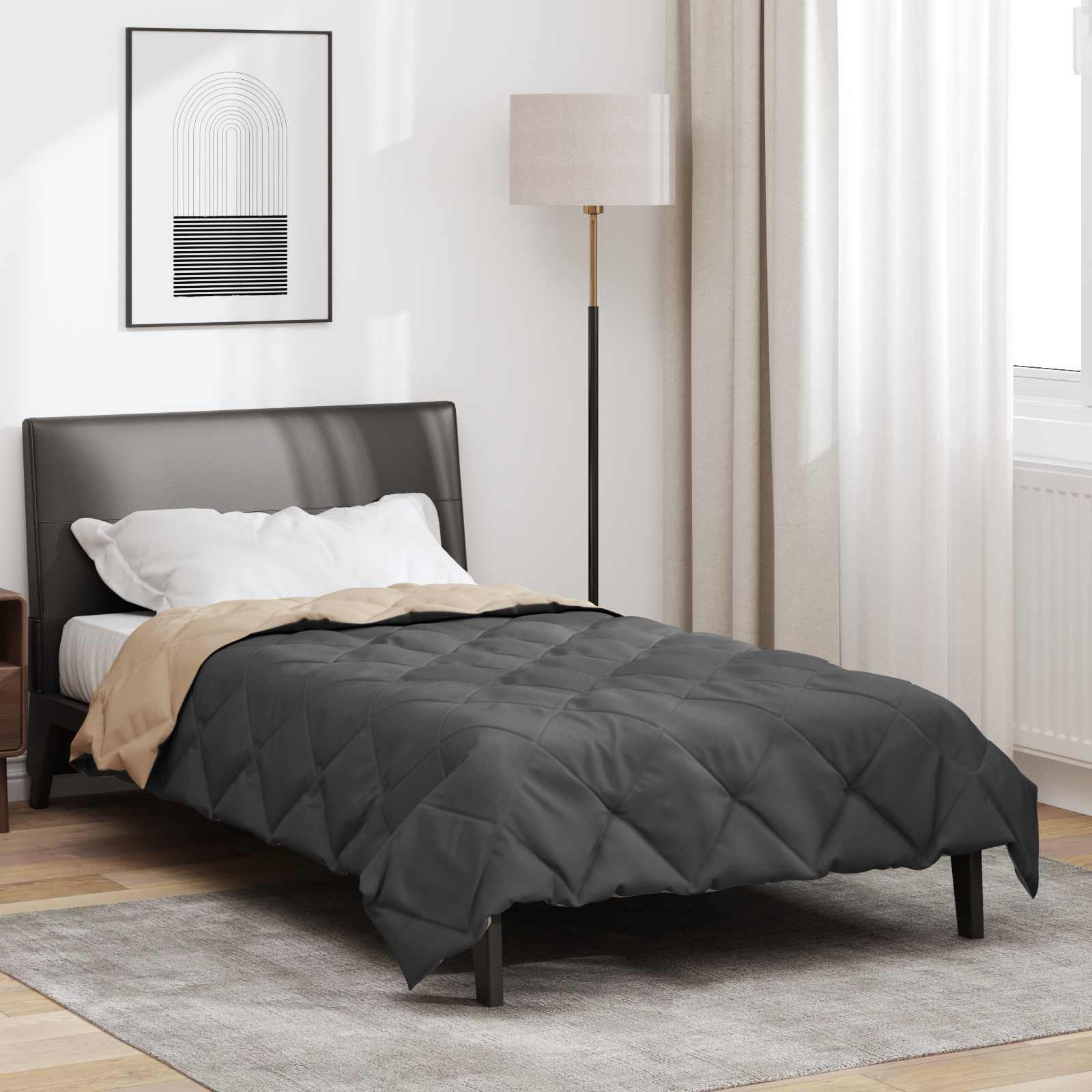 vidaXL Vol jaar dekbed Antraciet 240 x 260 cm Microfiber