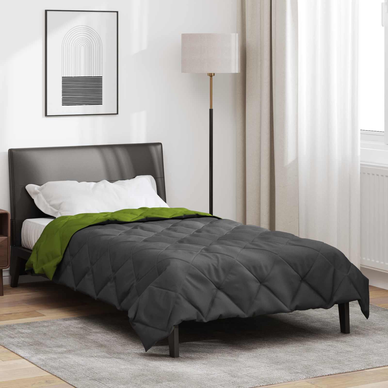 vidaXL Vol jaar dekbed Antraciet 240 x 260 cm Microfiber