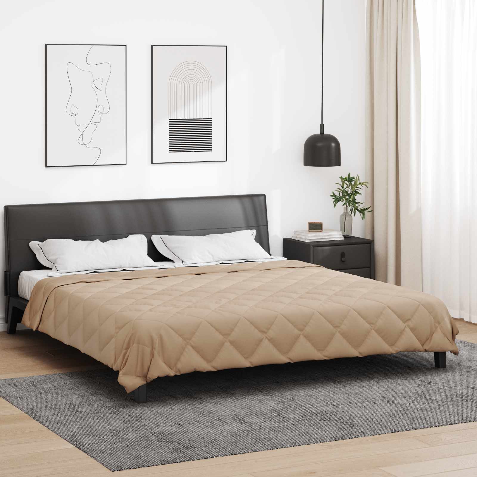 vidaXL Vol jaar dekbed Antraciet 240 x 260 cm Microfiber