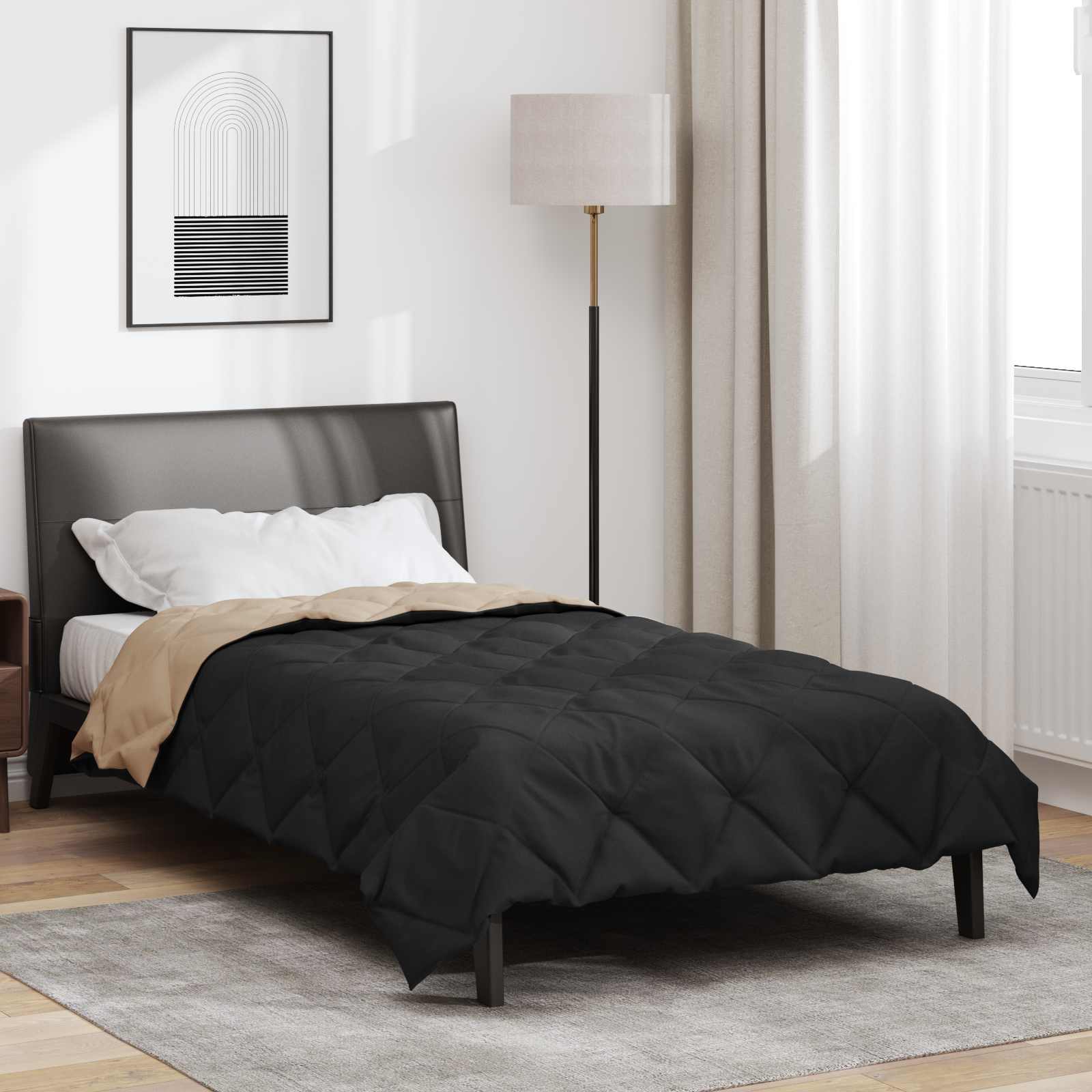 vidaXL Vol jaar dekbed Antraciet 240 x 260 cm Microfiber