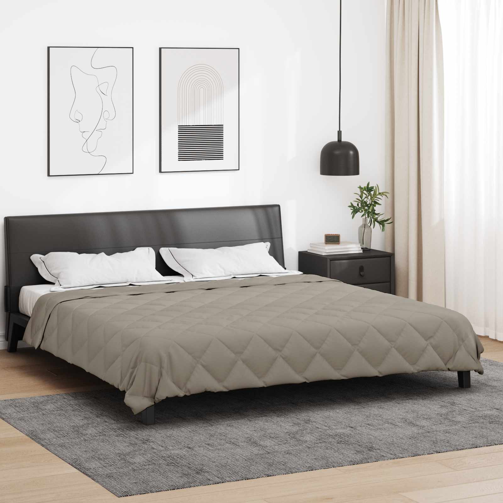 vidaXL Vol jaar dekbed Antraciet 240 x 260 cm Microfiber
