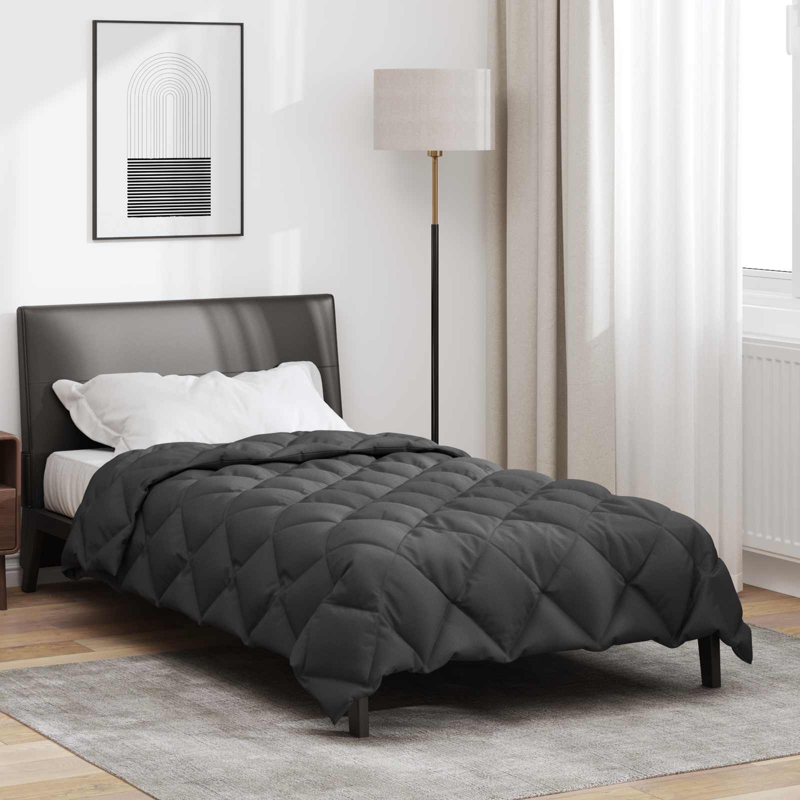vidaXL Winter Dekbed Antraciet 200 x 135 cm Microfiber