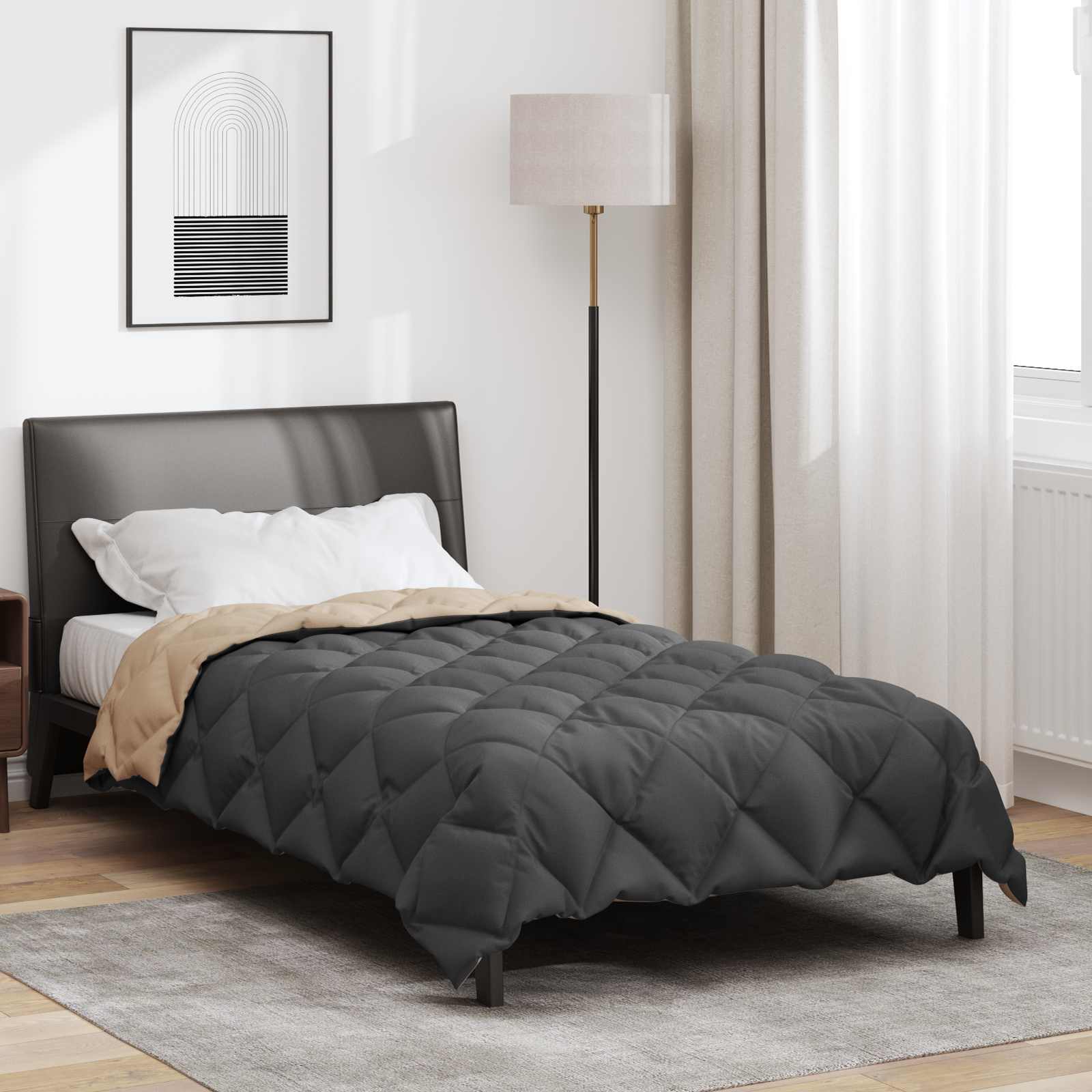 vidaXL Winter Dekbed Antraciet 200 x 135 cm Microfiber