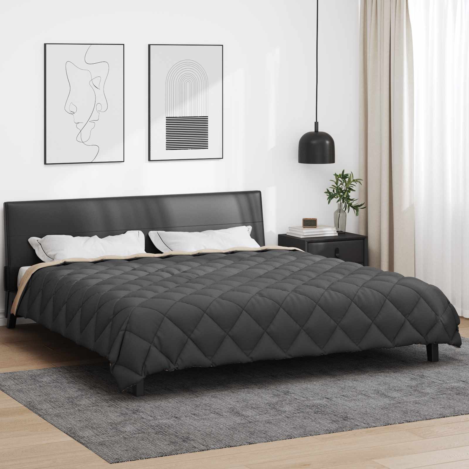 vidaXL Winter Dekbed Antraciet 200 x 135 cm Microfiber