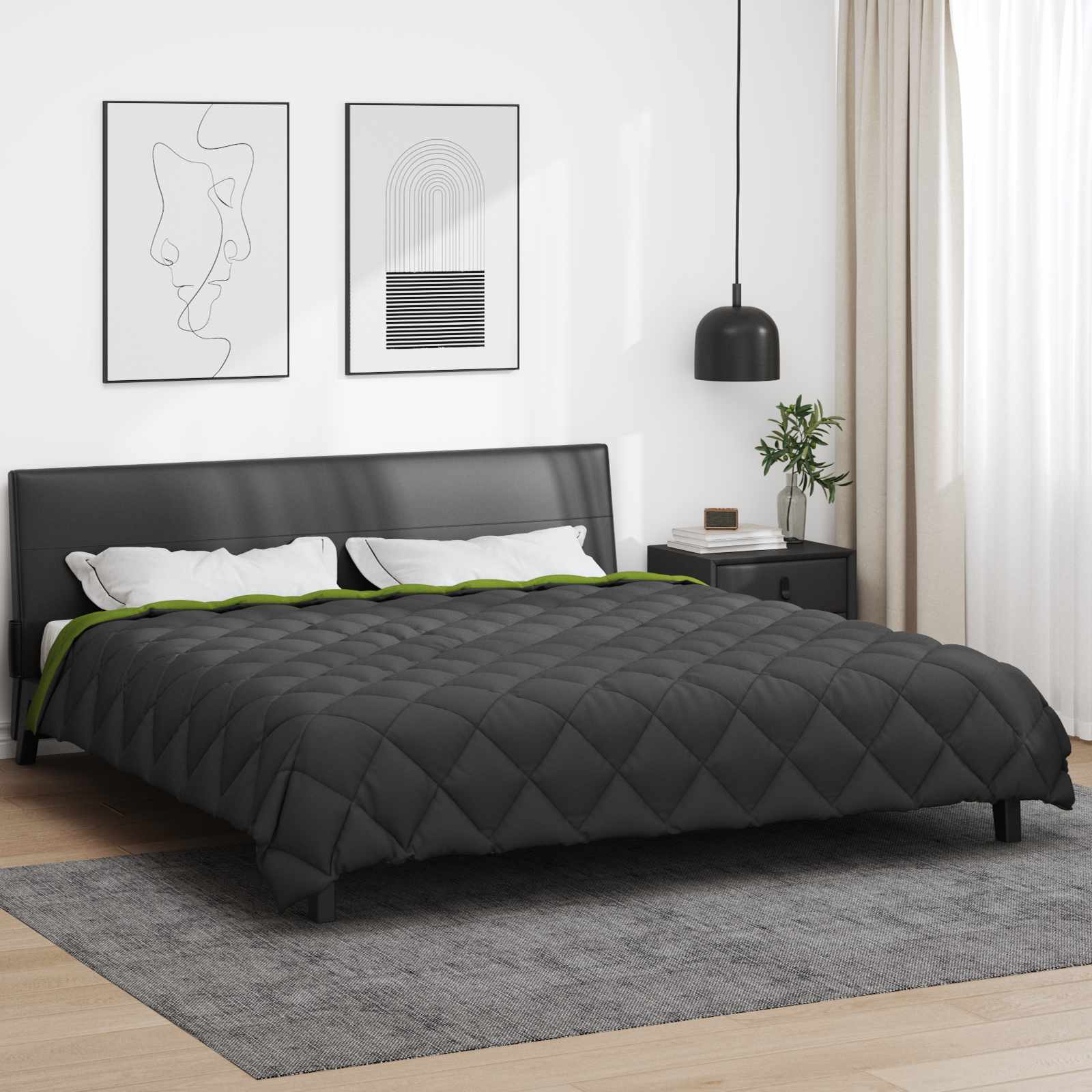 vidaXL Winter Dekbed Antraciet 200 x 135 cm Microfiber