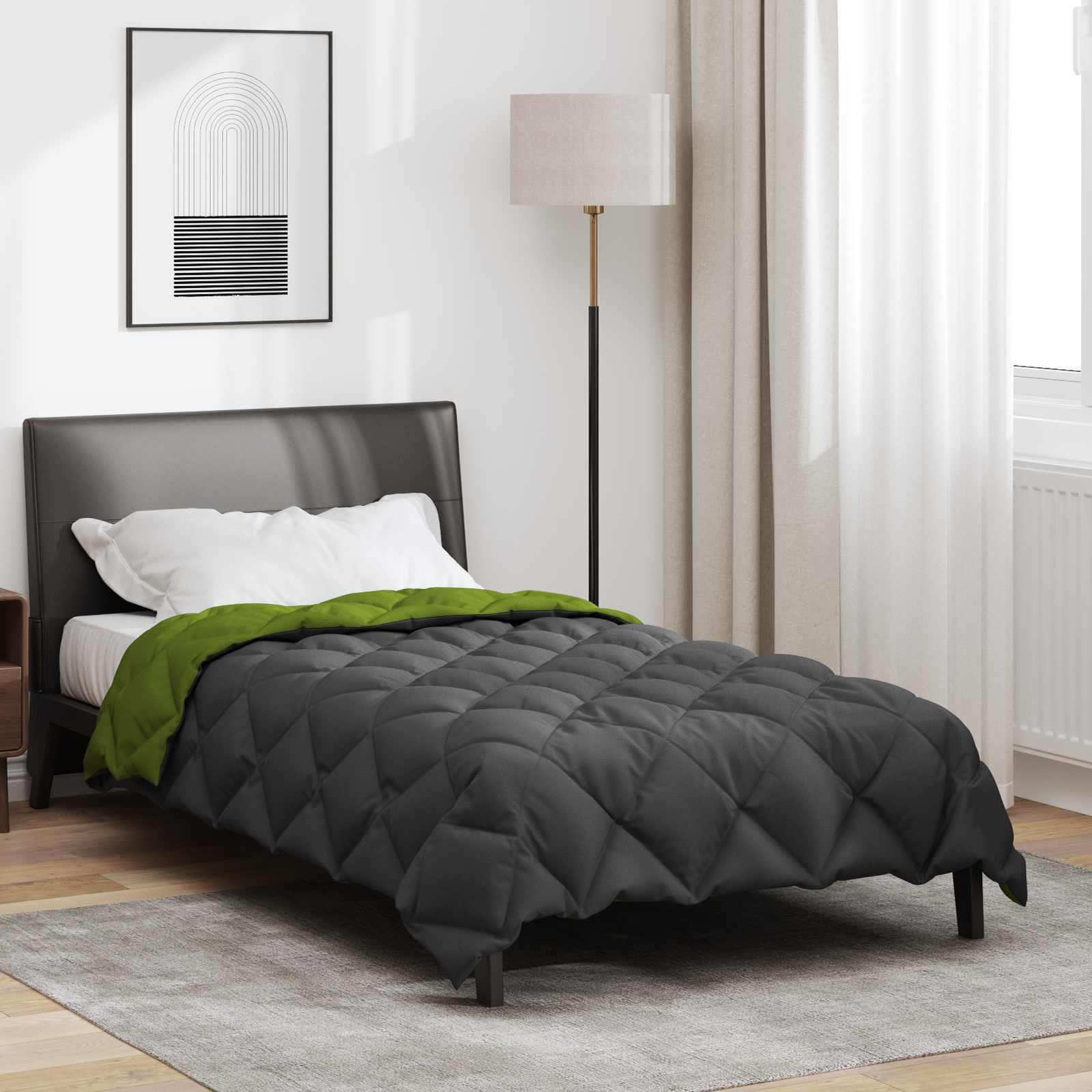 vidaXL Winter Dekbed Antraciet 200 x 135 cm Microfiber