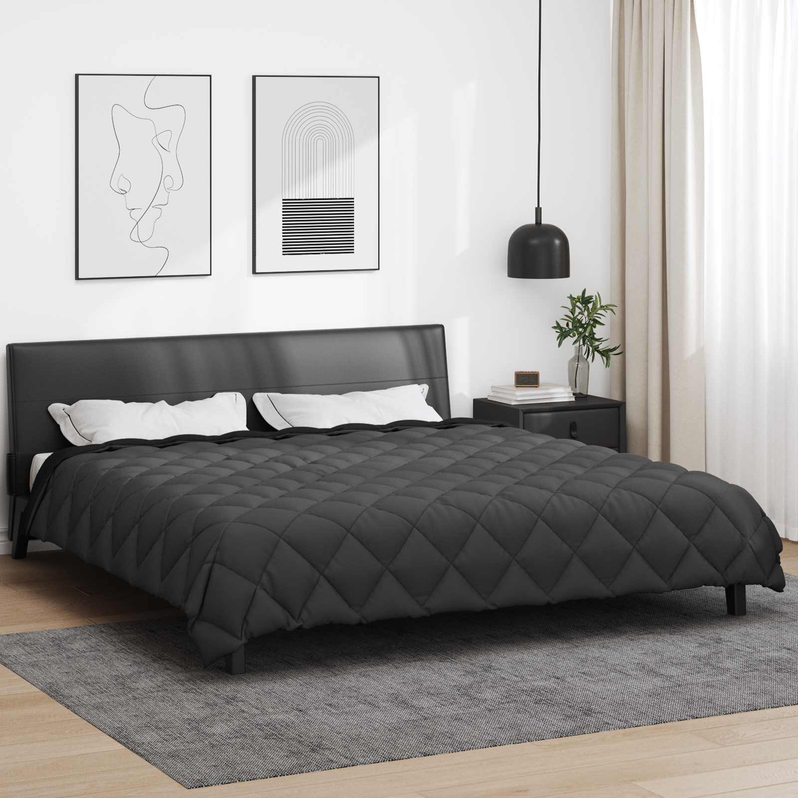 vidaXL Winter Dekbed Antraciet 200 x 135 cm Microfiber