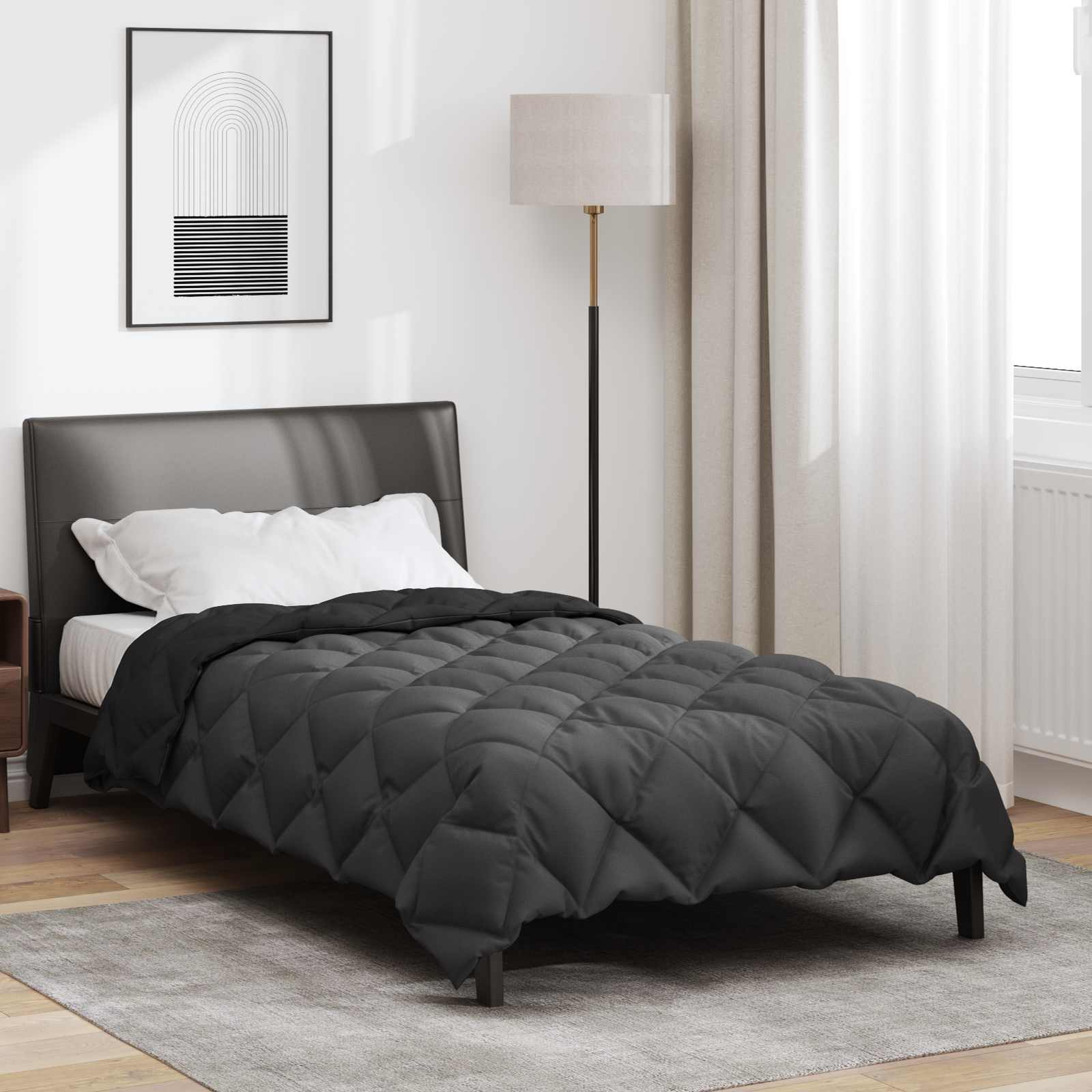 vidaXL Winter Dekbed Antraciet 200 x 135 cm Microfiber