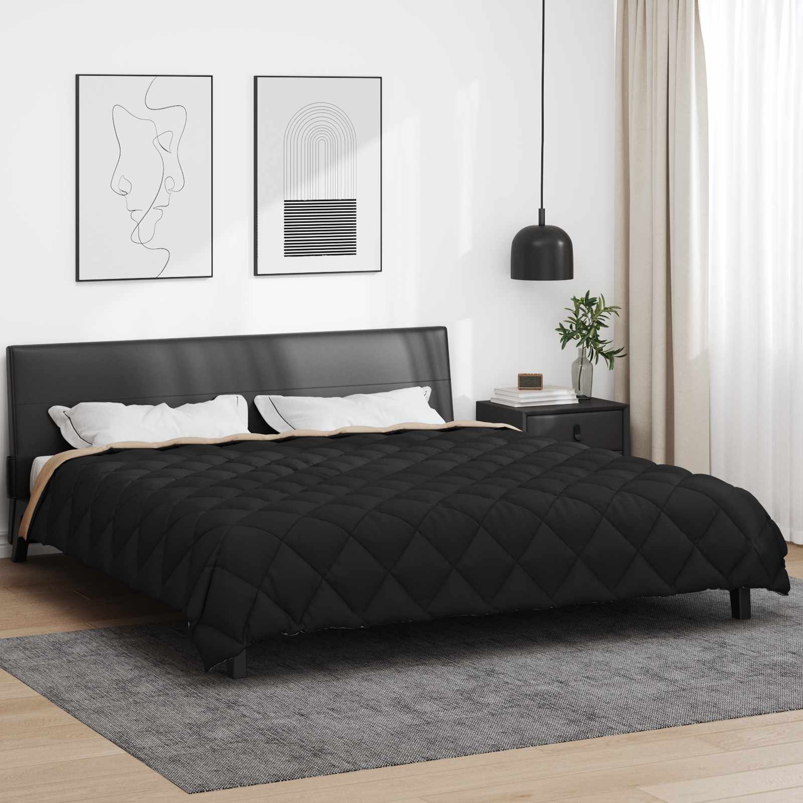 vidaXL Winter Dekbed Antraciet 200 x 135 cm Microfiber