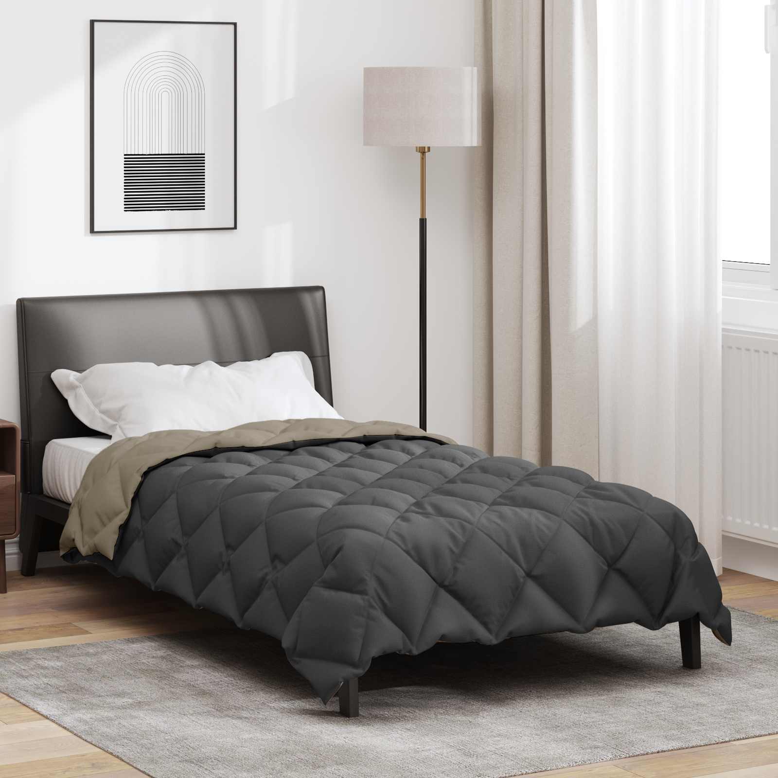 vidaXL Winter Dekbed Antraciet 200 x 135 cm Microfiber