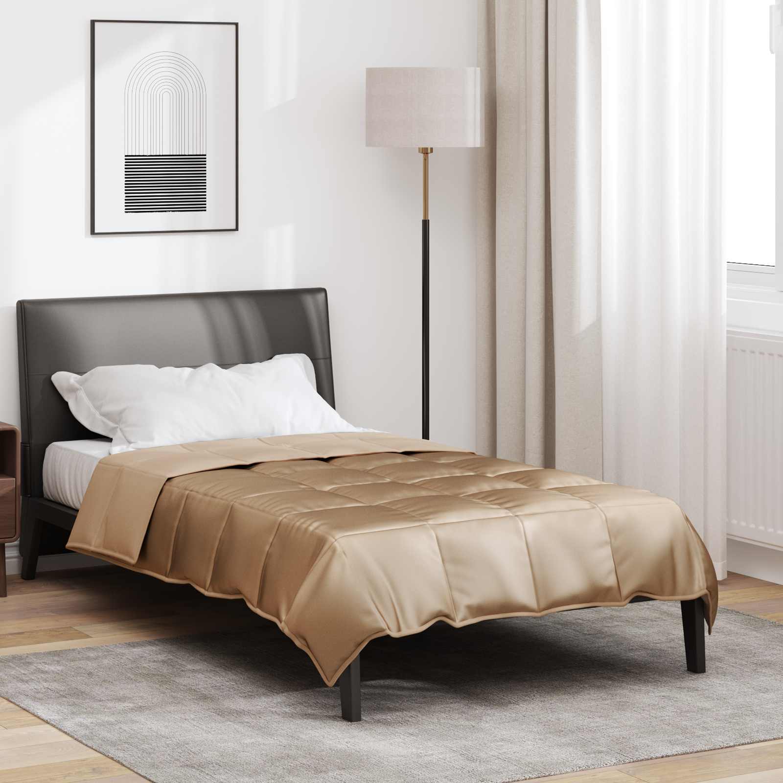 vidaXL Vol jaar dekbed Goud 200 x 135 cm Satijn en Microfiber